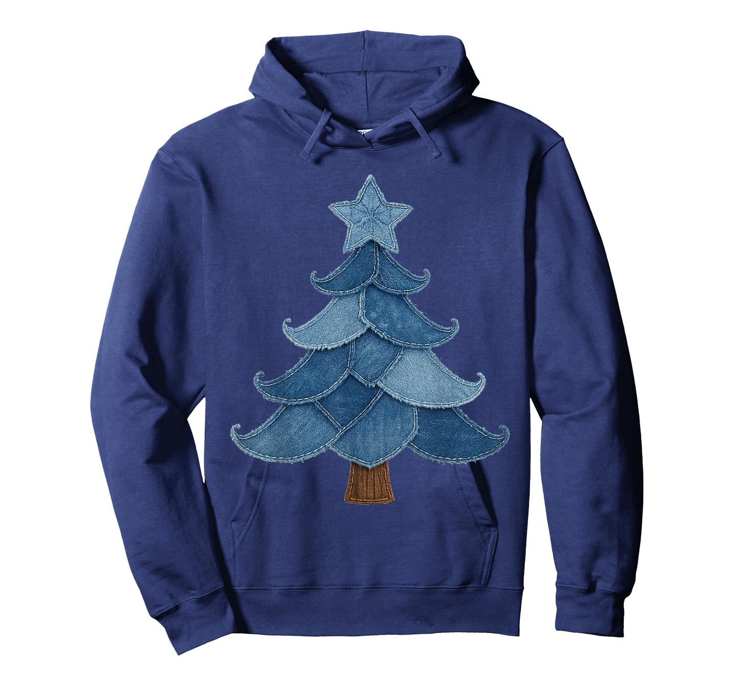 Retro Jean Patchwork Christmas Tree Rustic Country Xmas Tree T-Shirt
