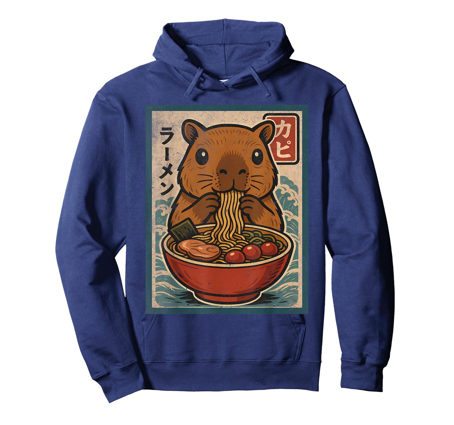 Kawaii Capybara Eating Ramen Noodles Cute Japanese Food T-Shirt
