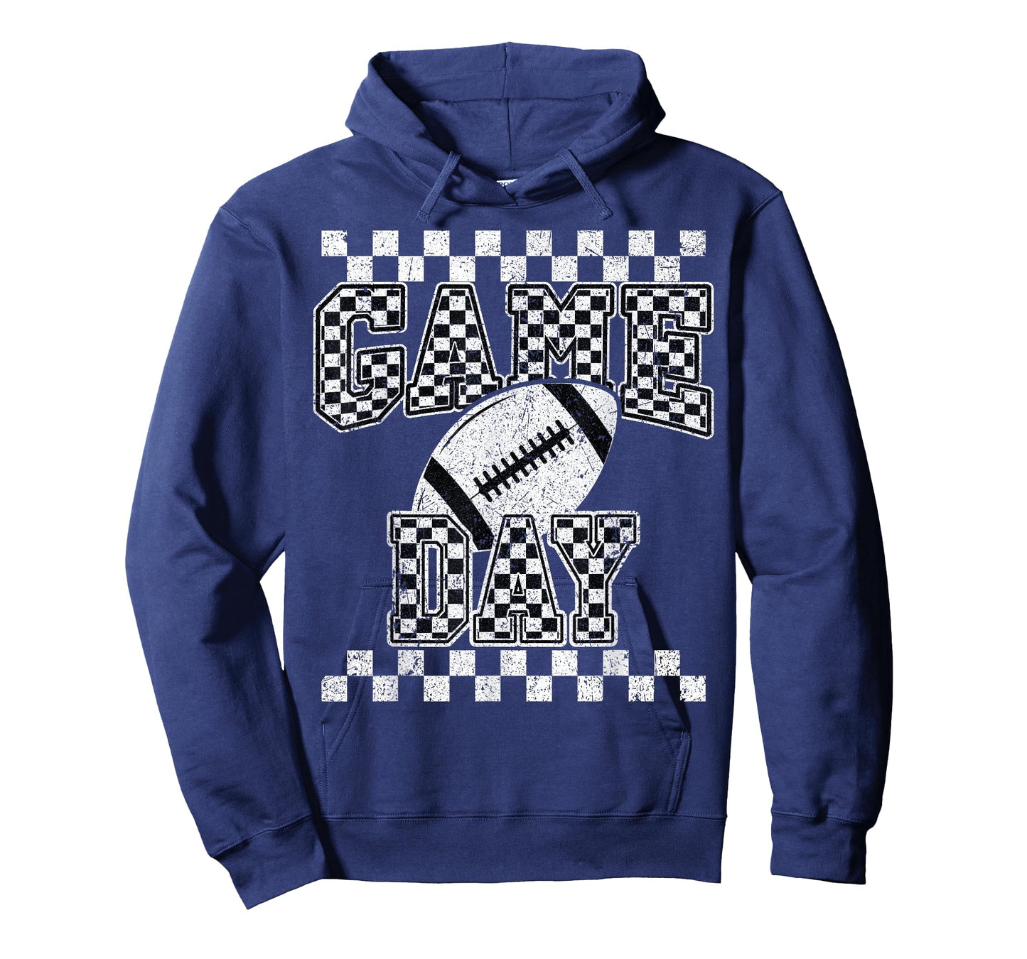 Retro Black White Football Season Checkered Game Day T-Shirt
