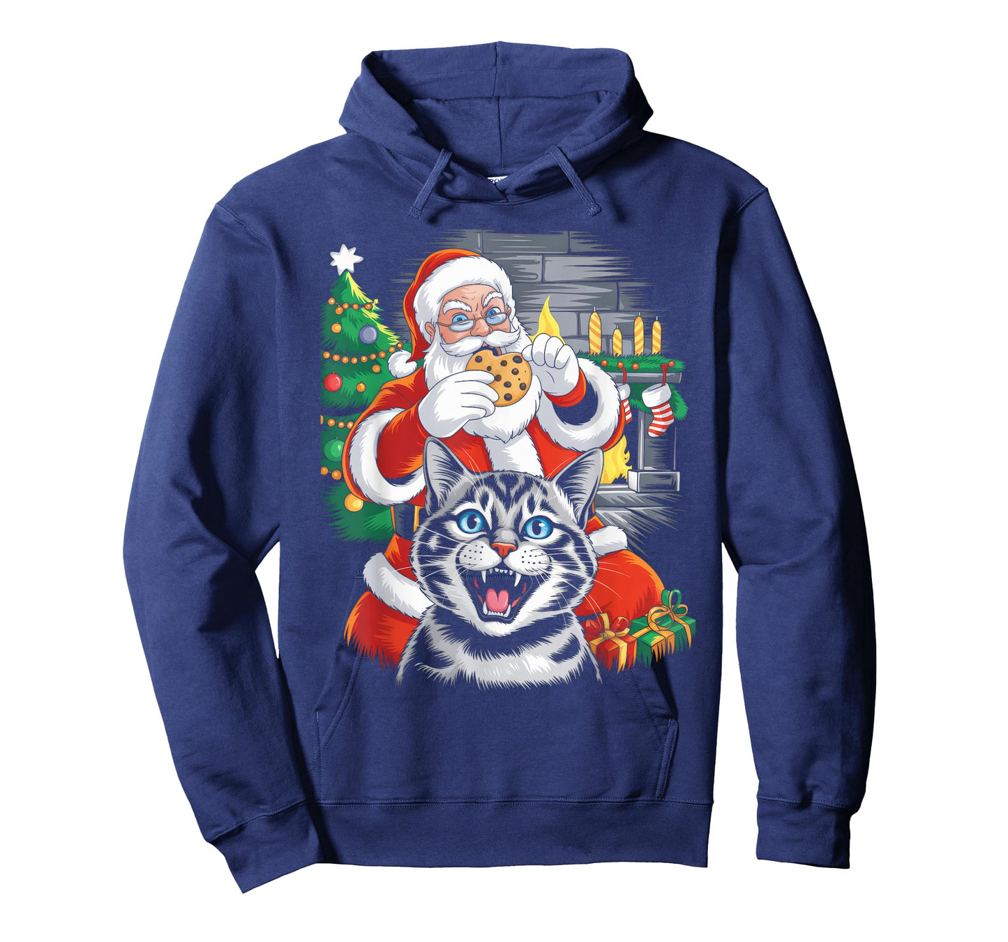 Funny Cat Selfie Santa Christmas Men Women Kids Cat Lover T-Shirt