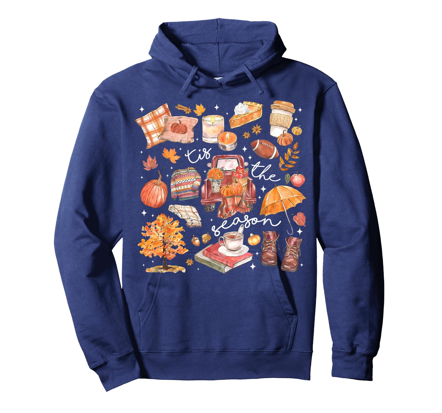 Tis The Season Pumpkin Autumn Fall Y'all Leaves Thanksgiving T-Shirt