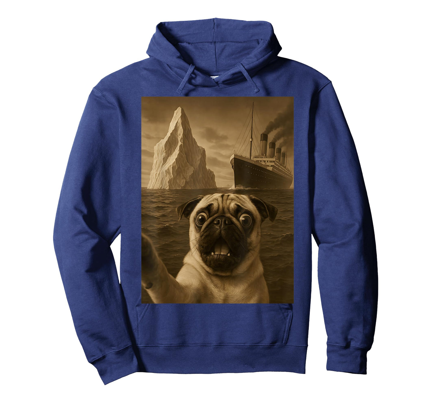 Funny Pug Dog Selfie Titanic T-Shirt