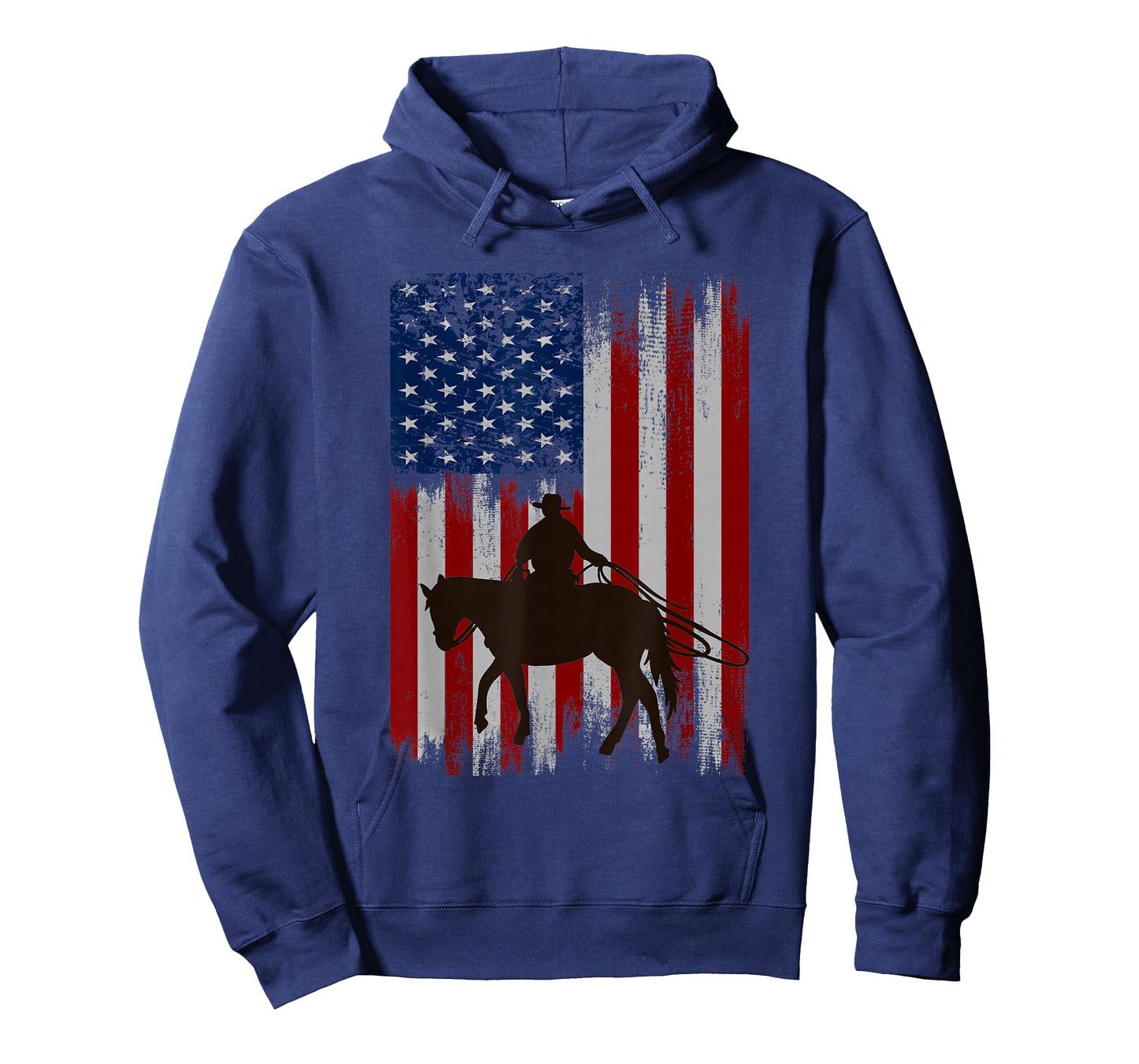 Vintage USA flag cowboy silhouette horse riding western T-Shirt