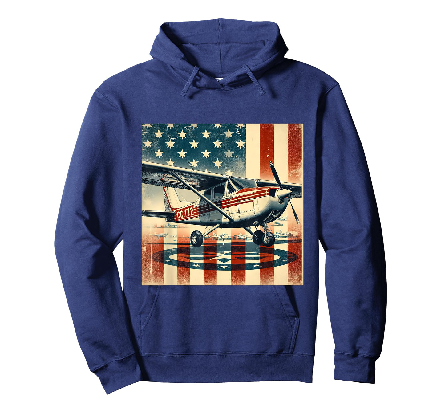 C-172 Skyhawk Vintage C172 Airplane Retro US Flag T-Shirt