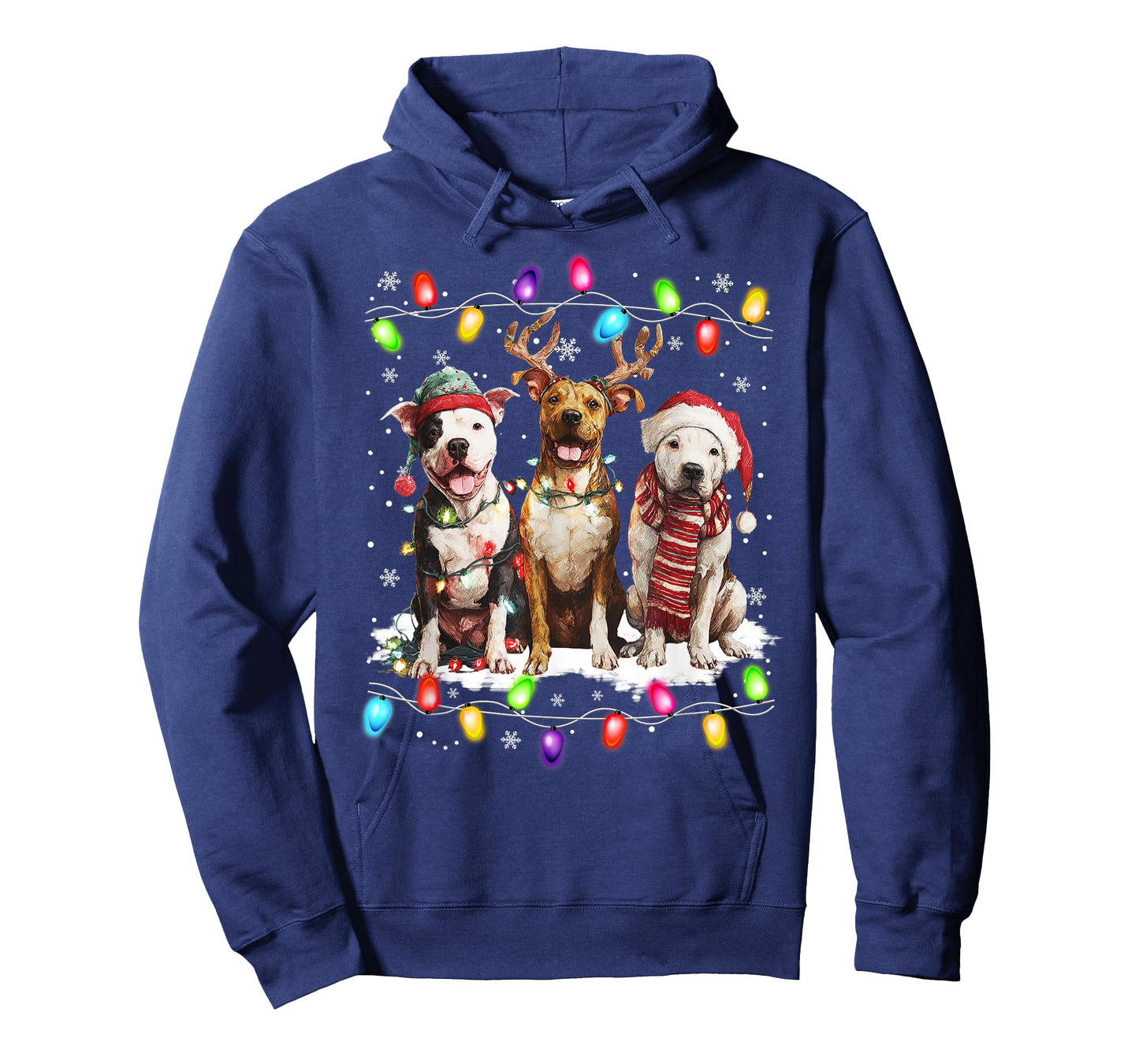 Cute Three Pitbull Christmas Women Men Dog Love T-Shirt