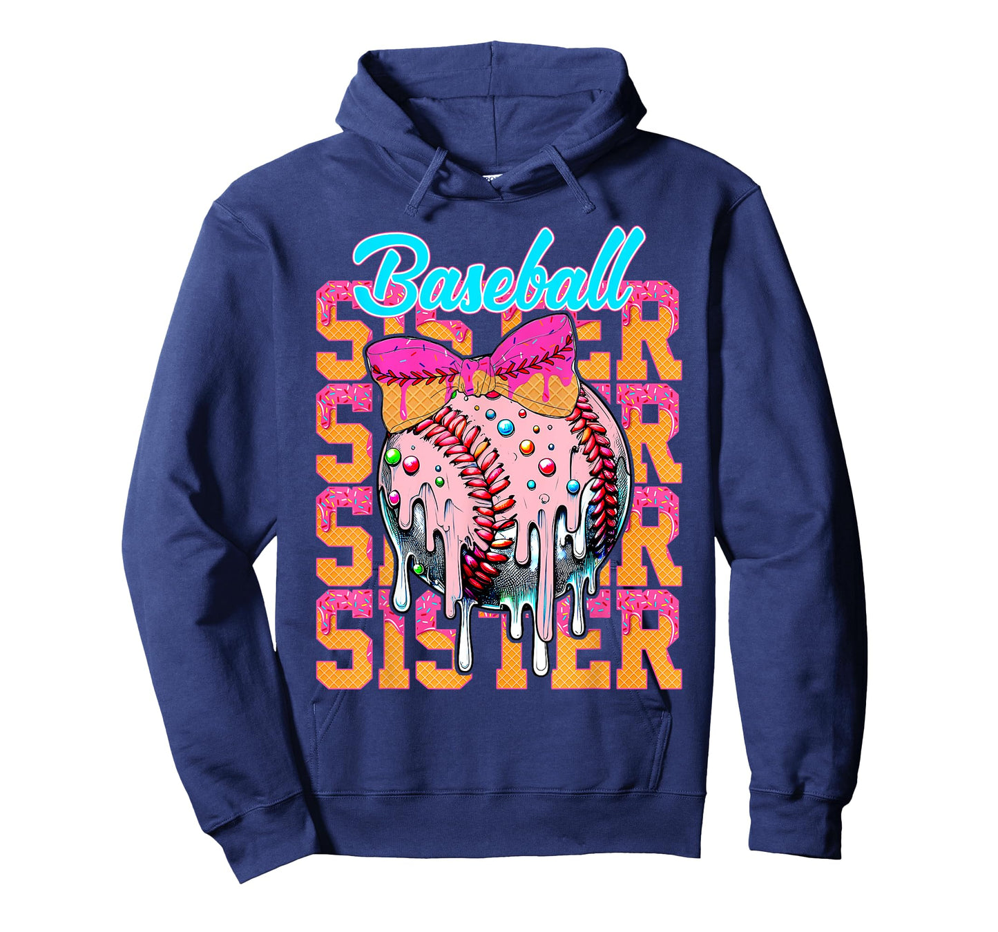 Baseball Sister Drip Ice Cream Baseball Game Day Matching T-Shirt