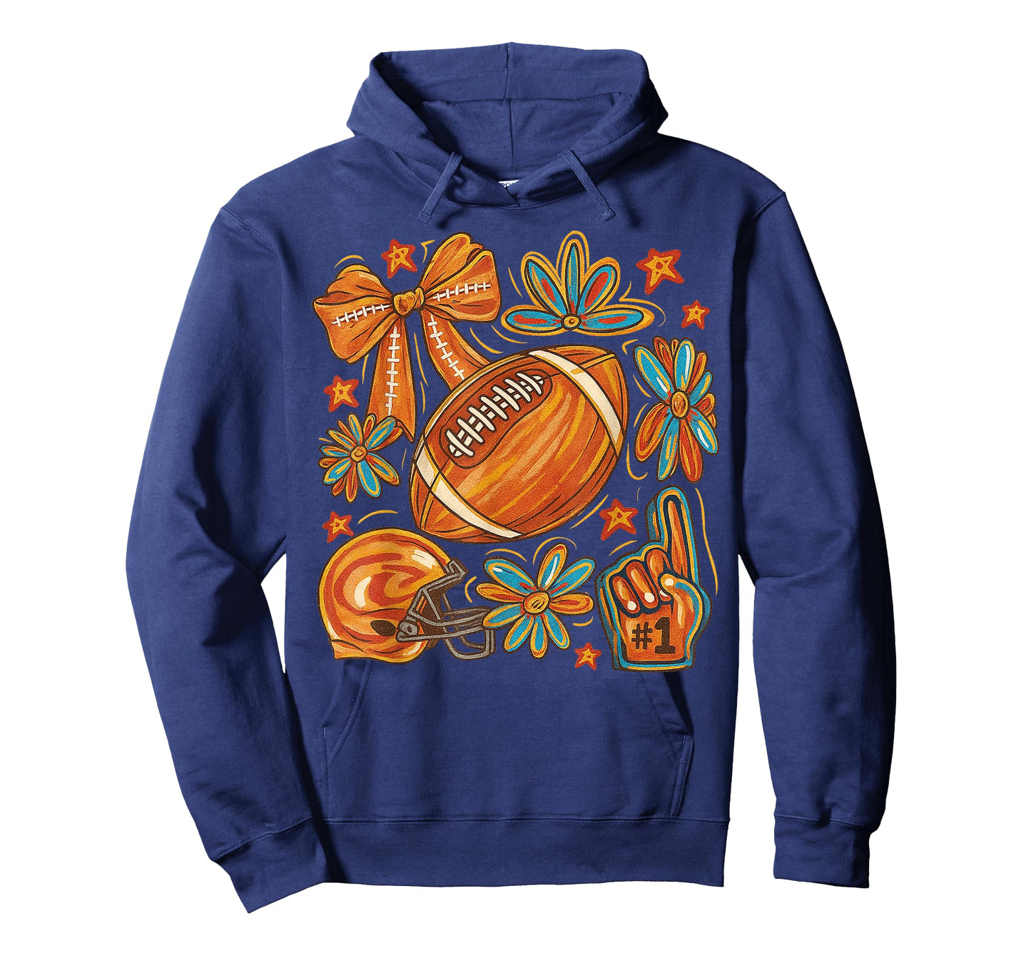 HUGvyn Fall Autumn: Football Game Day Bow Touchdown Season T-Shirt