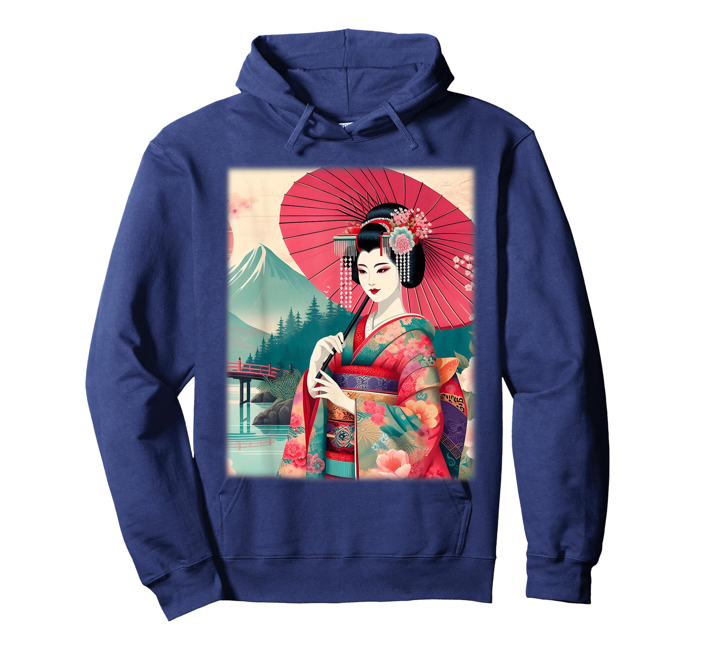 Japanese Geisha Shirt Women Traditional Hanami Woodblock Art T-Shirt
