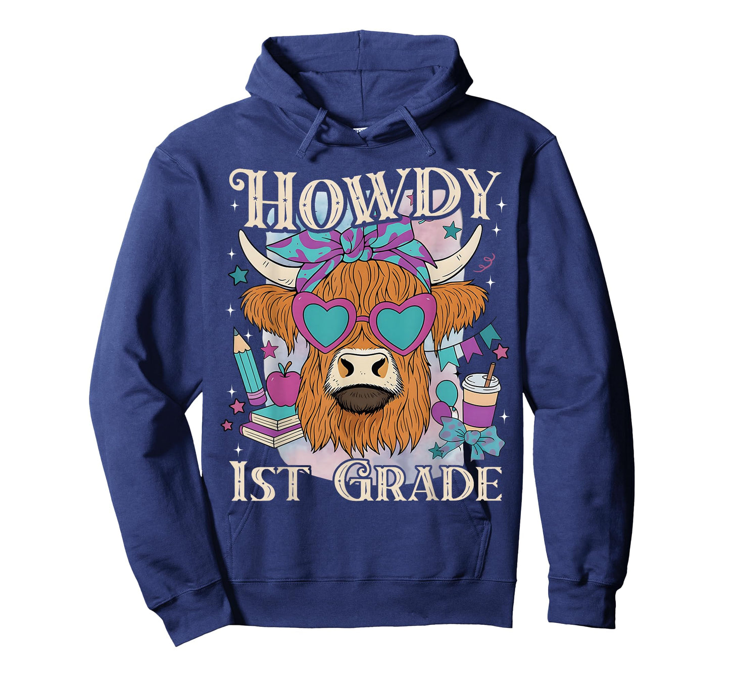 Howdy 1st Grade Highland Cow Western Back To School Teacher T-Shirt