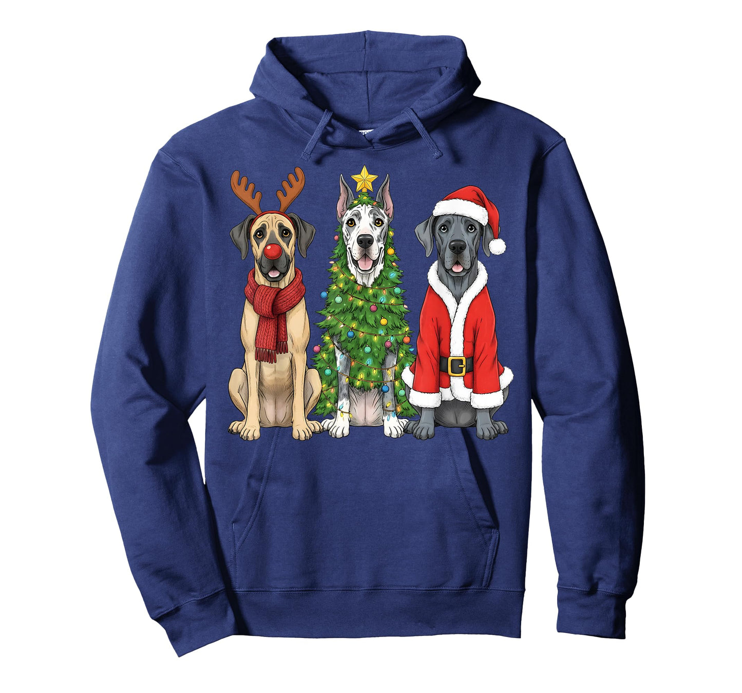 Retro Christmas Great Dane Santa Reindeer Dog Lover T-Shirt