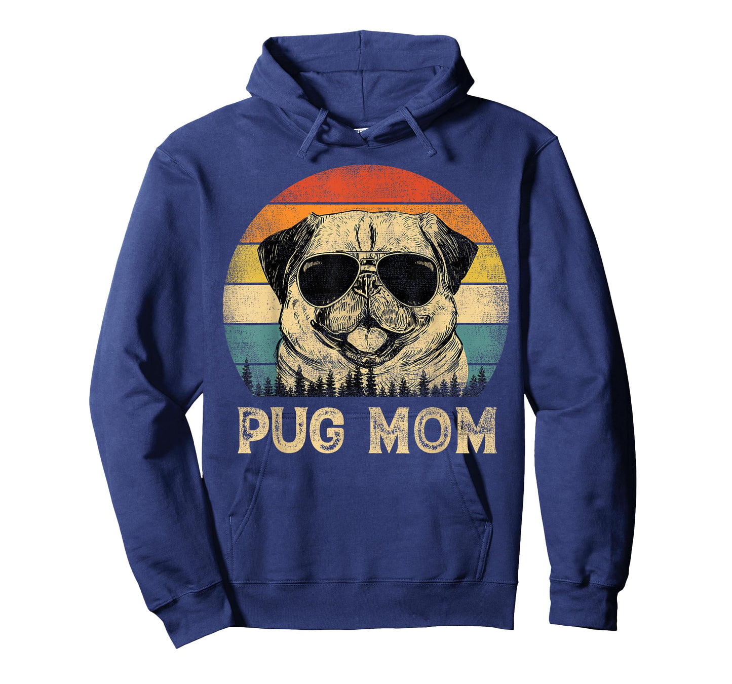 Vintage Pug Mom Dog Lovers Mother's Day Men Women T-Shirt