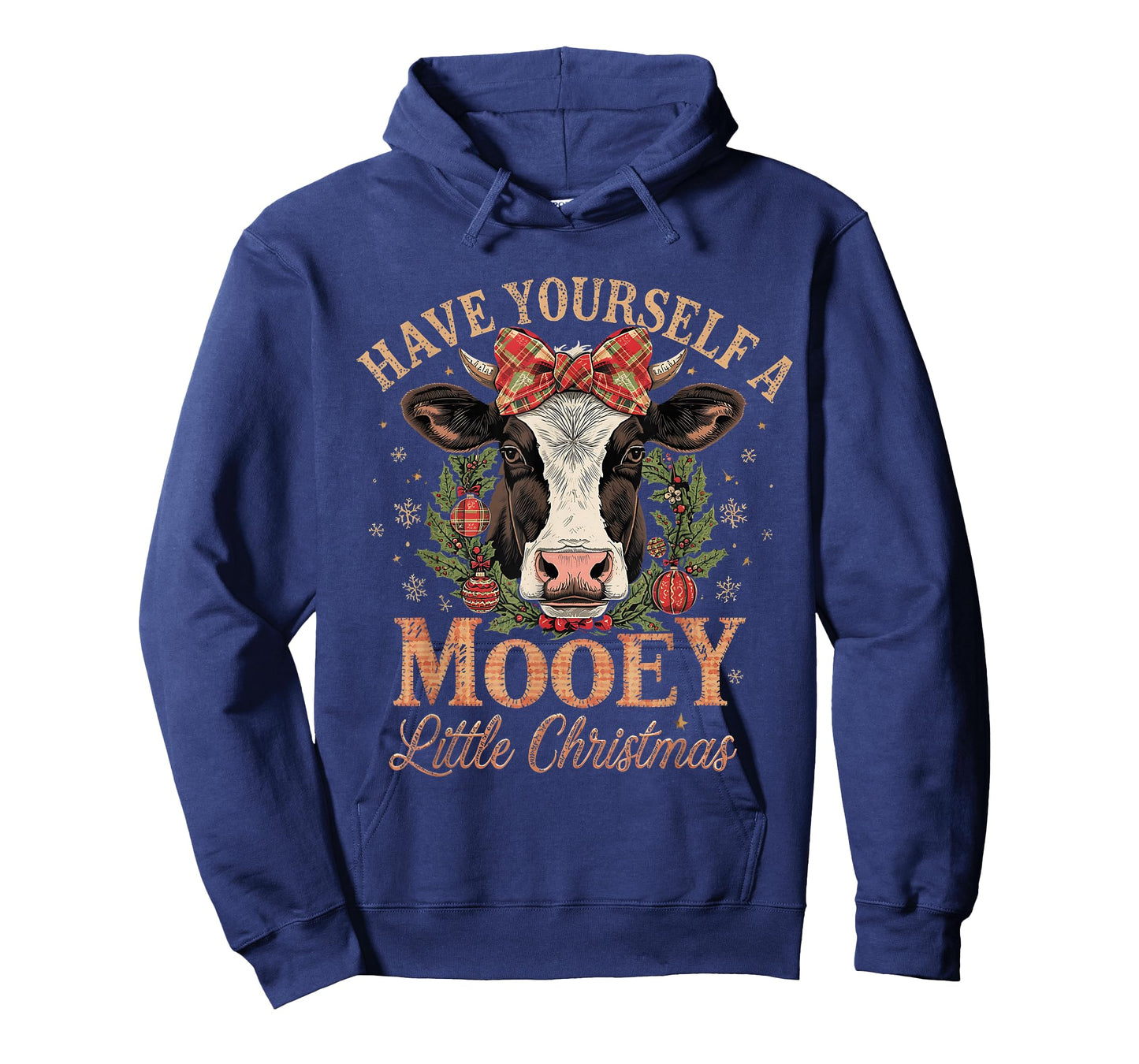 Mooey Little Christmas Cow Holiday Farm Design T-Shirt