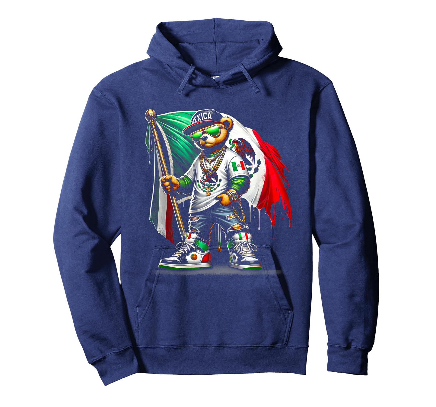 Teddy Bear In Hip Hop Costume Mexican Flag Mexico T-Shirt