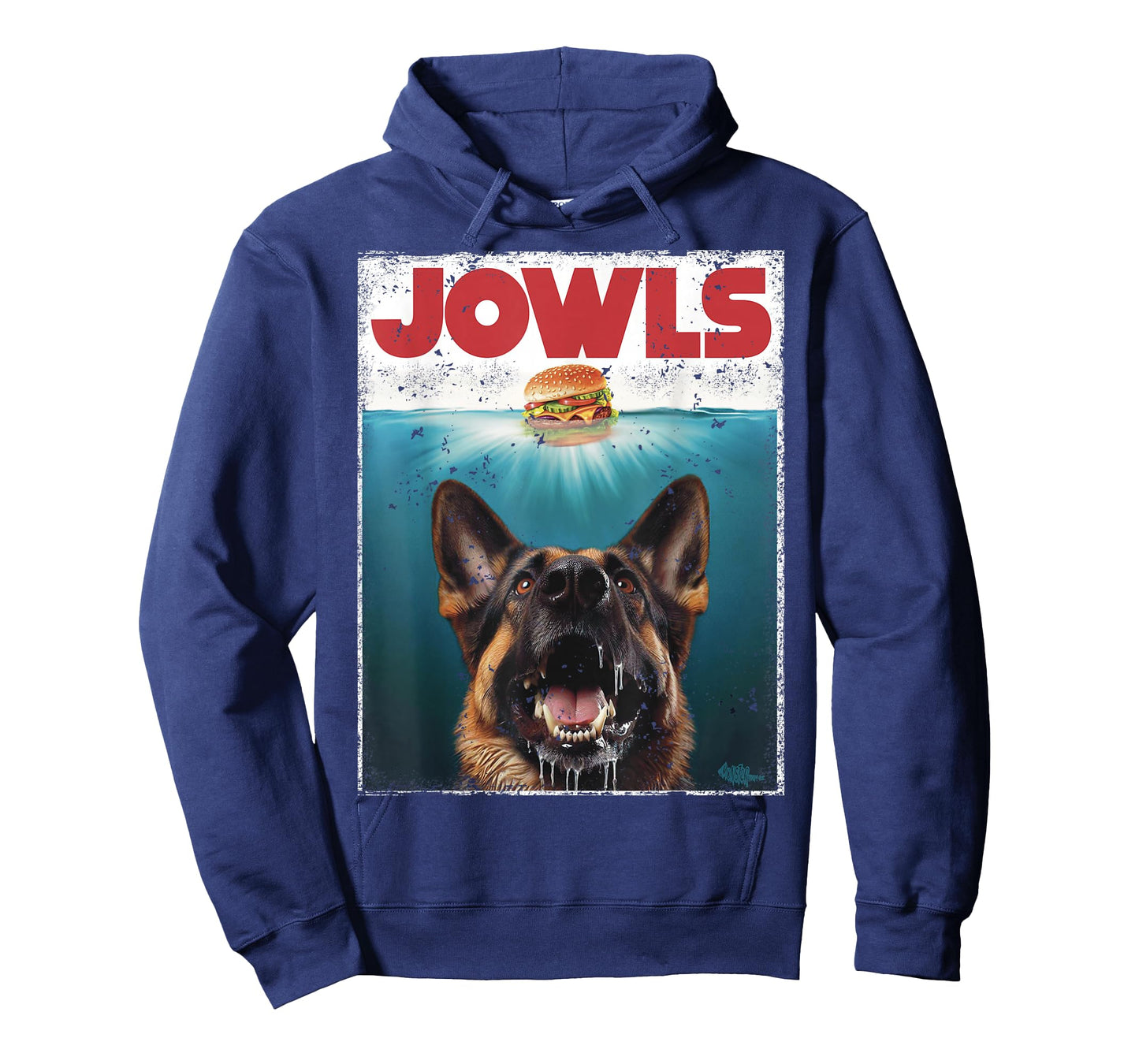 Funny German Shepherd Jowls Hamburger, GSG Dog Mom, Dog Dad T-Shirt