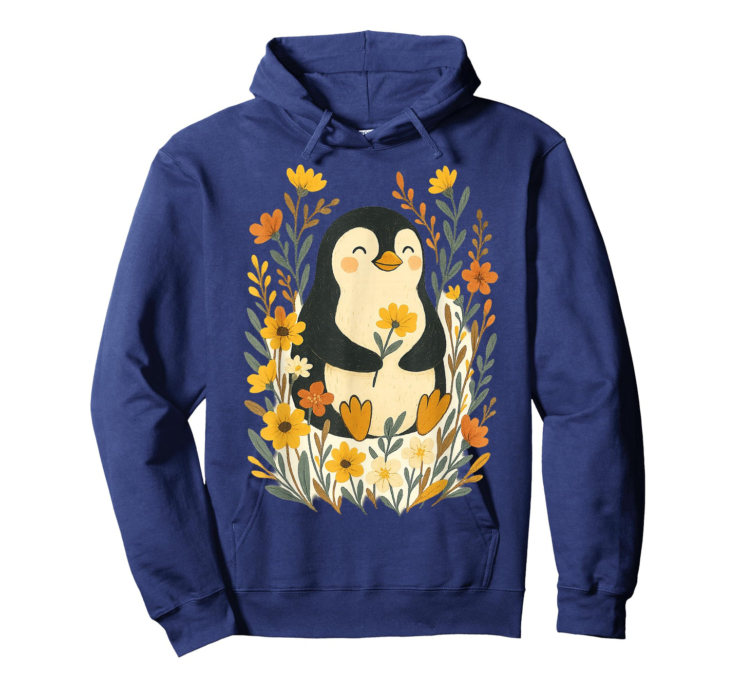 Cute Penguin Flowers Artwork T-Shirt