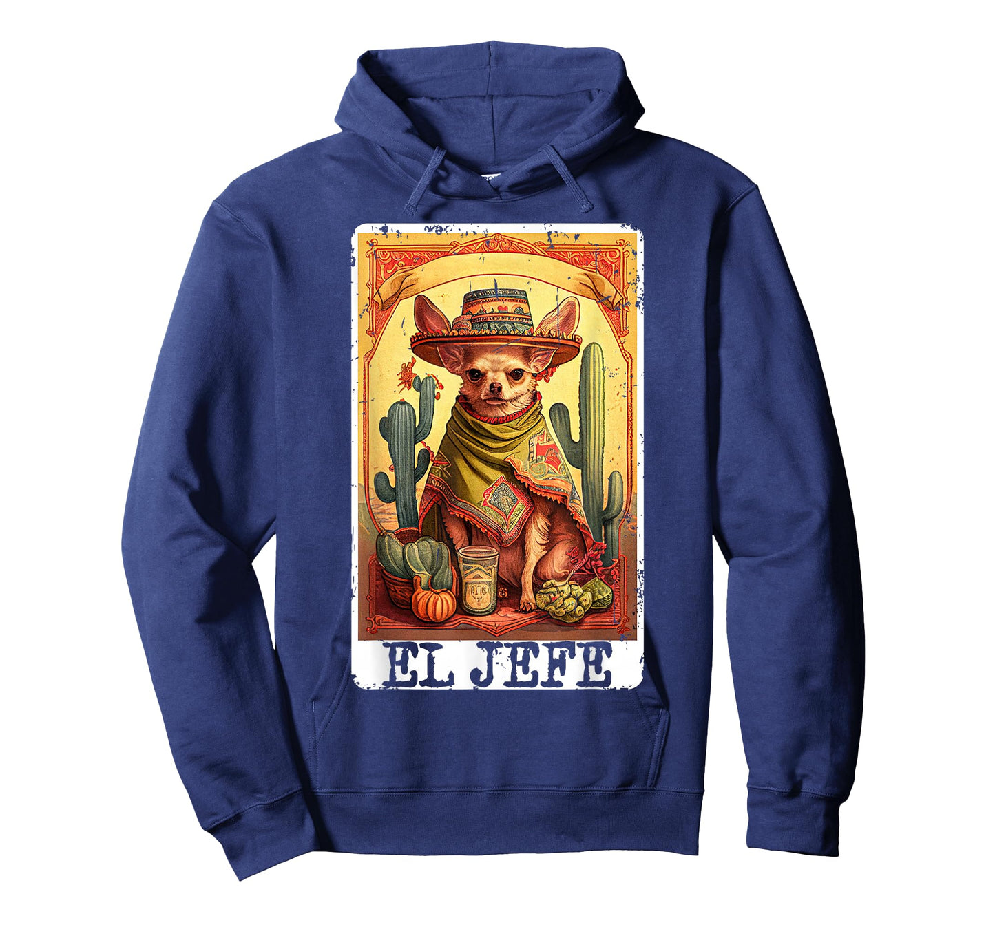 Funny Cinco De Mayo Chihuahua El Jefe Mexican Tarot Card T-Shirt
