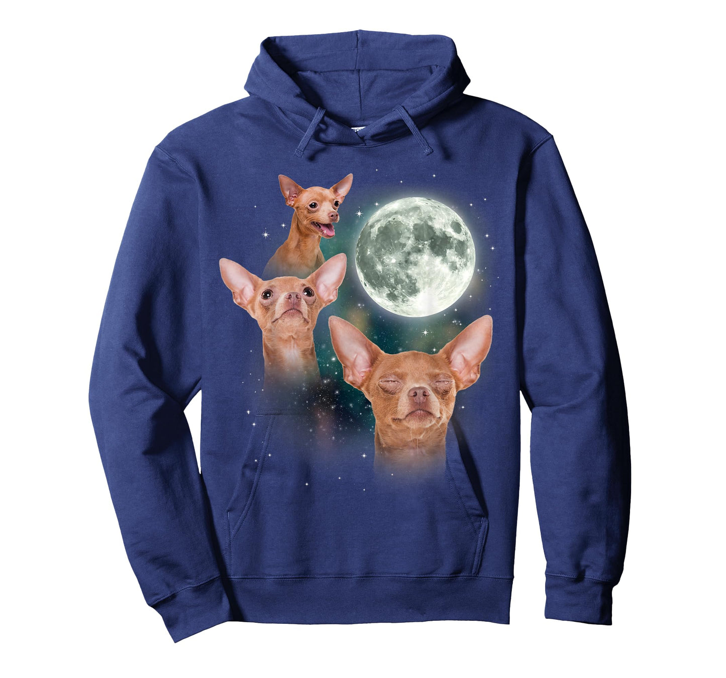 Three Chihuahua Moon 3 Dog Meme Funny Wolves Howling Parody T-Shirt