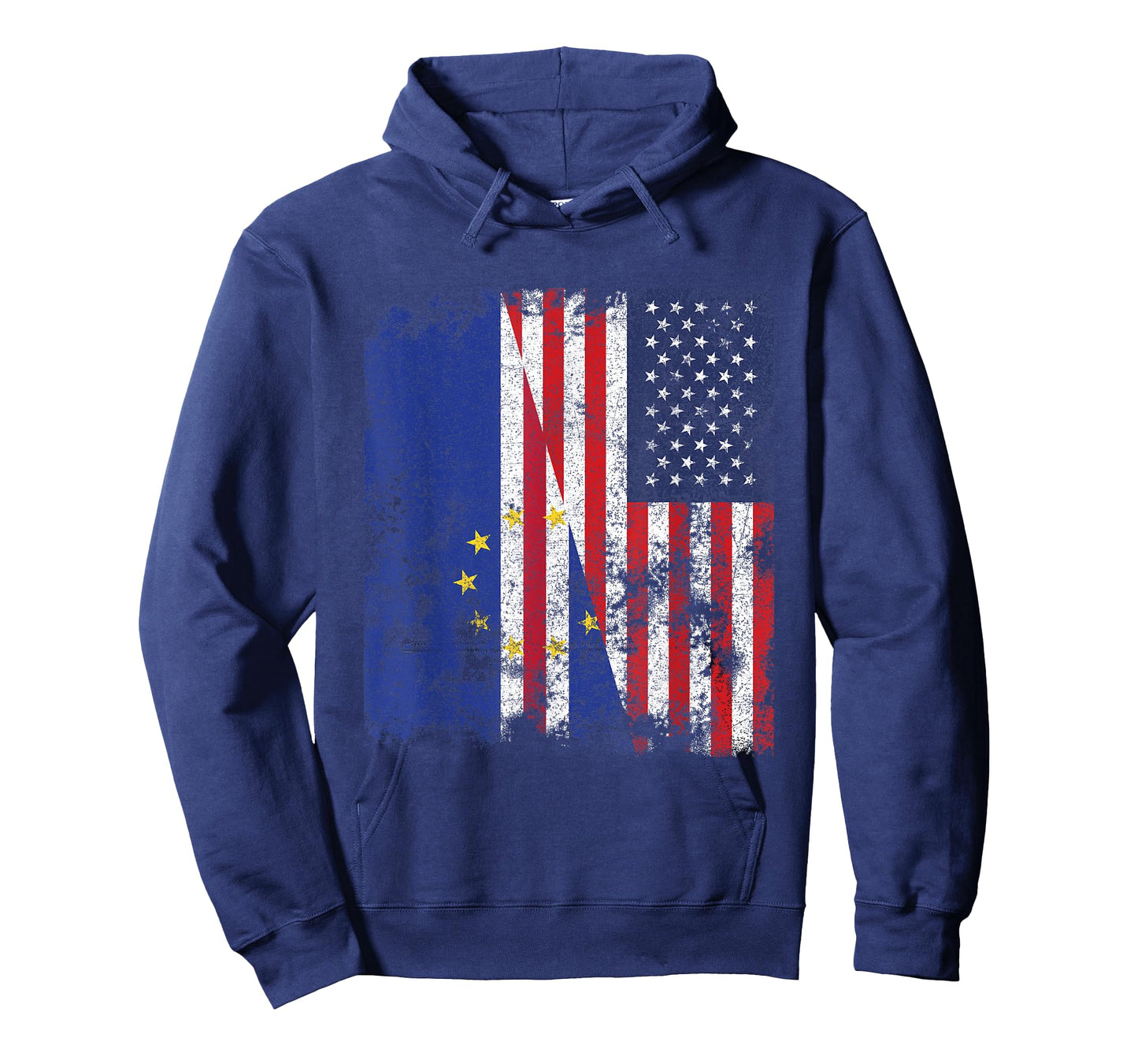 Cape Verde USA Flag Distressed - Half American T-Shirt