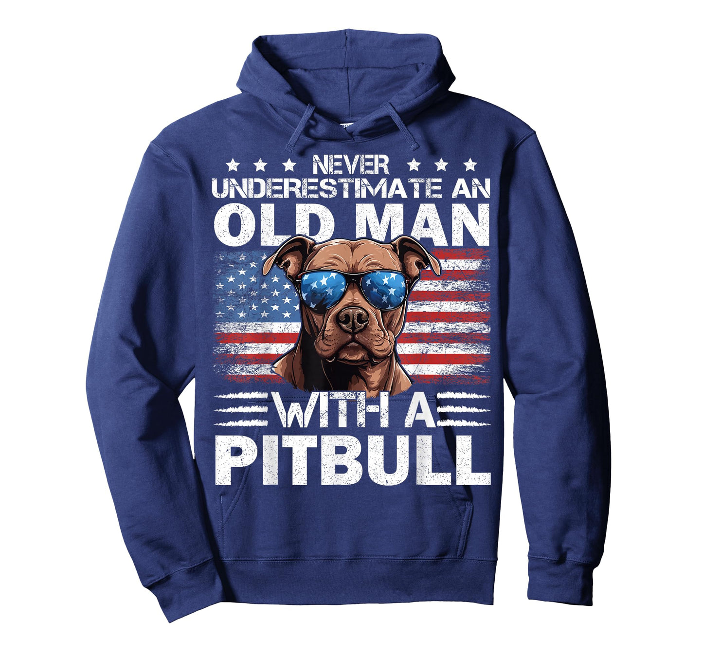 Pitbull Pittie Dog Breed Never Underestimate an Old Man T-Shirt