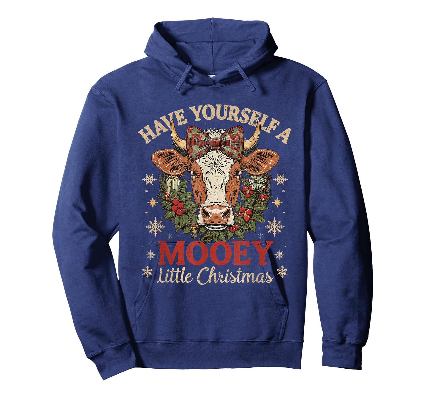 Mooey Little Christmas Cow Holiday Farm Design T-Shirt