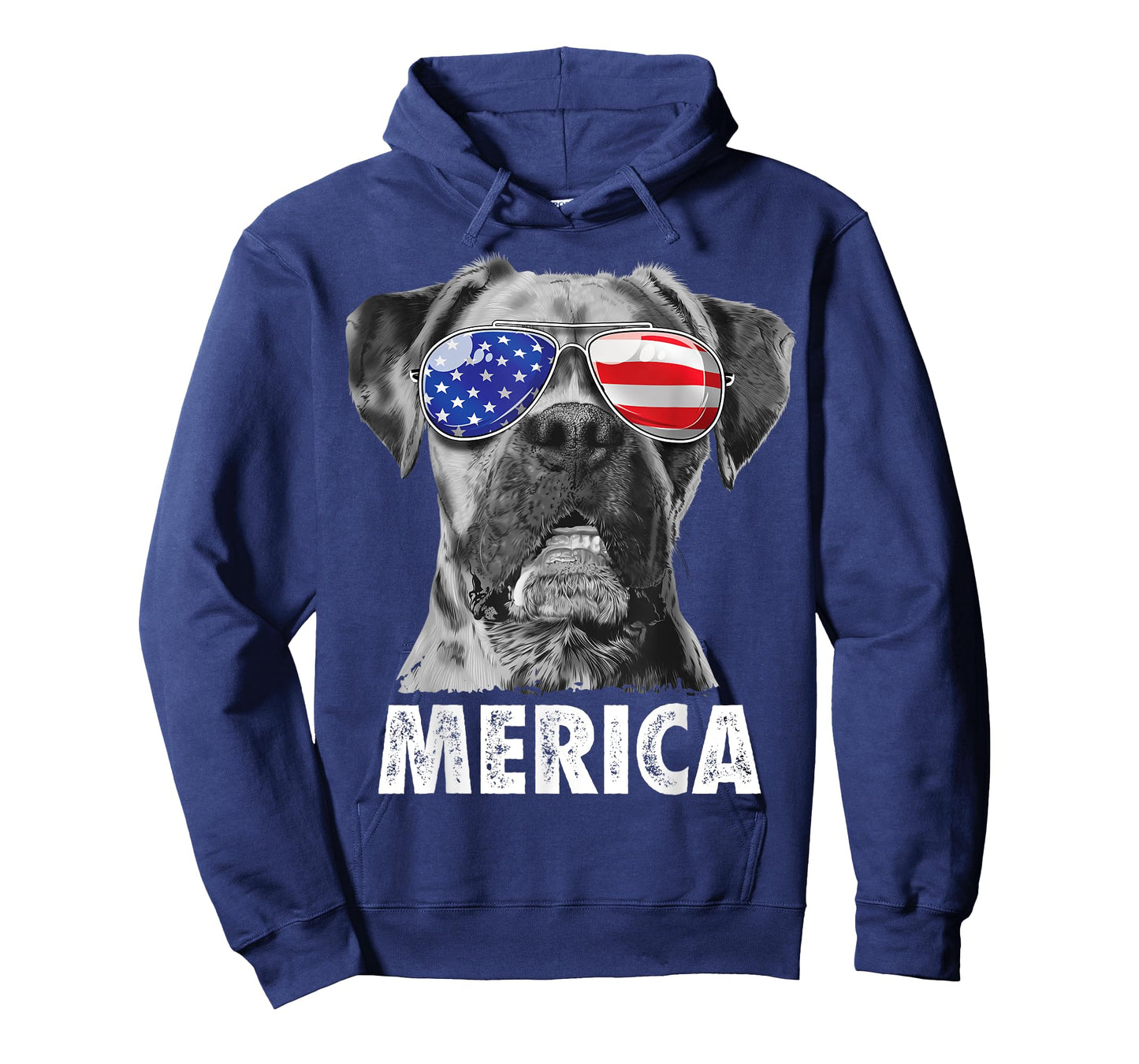Boxer 4th of July Merica Men Women American Flag Sunglasses T-Shirt