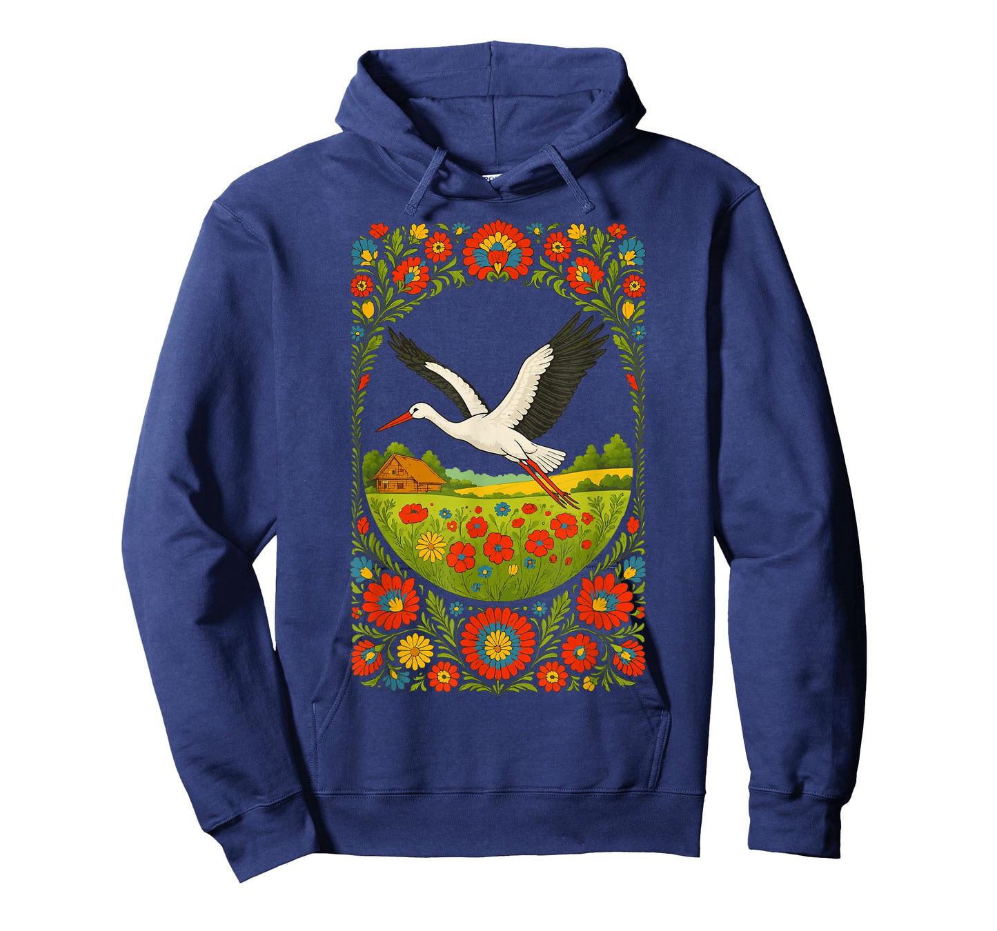 Polish Stork Folk Art Polska Countryside Design T-Shirt