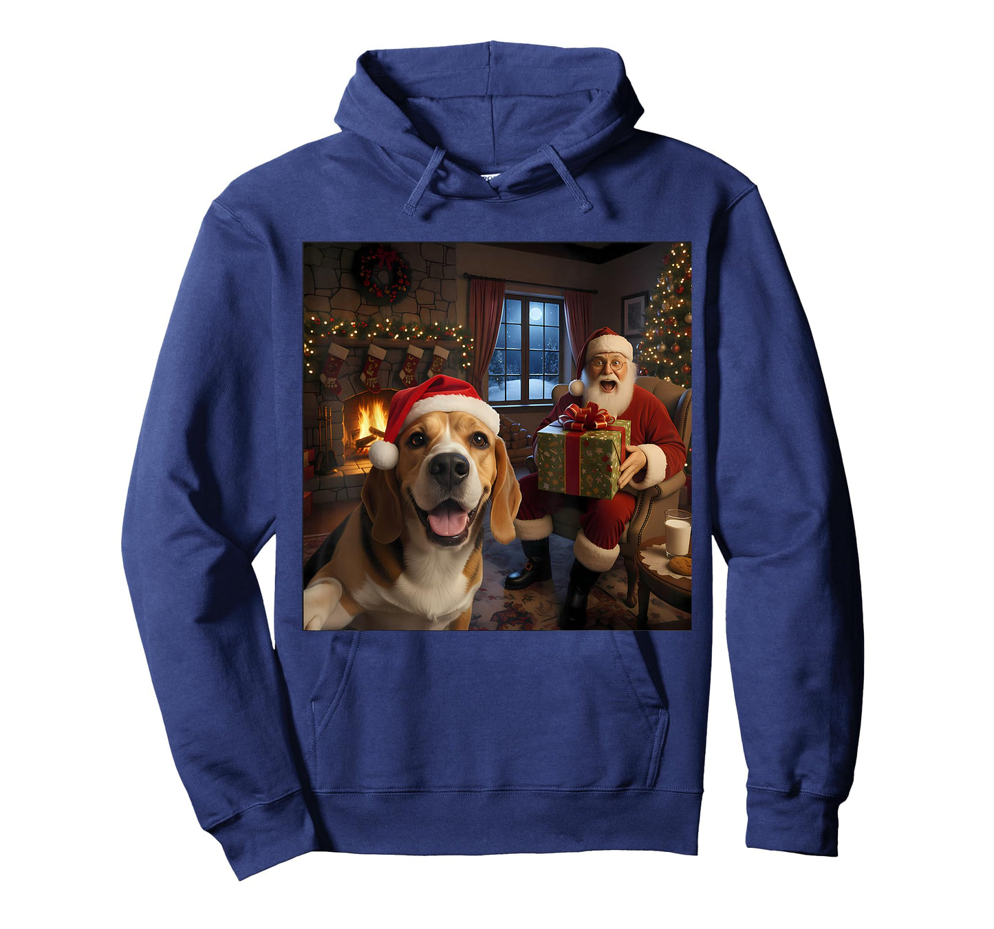 Beagle Selfie with Santa Claus Funny Christmas Meme T-Shirt