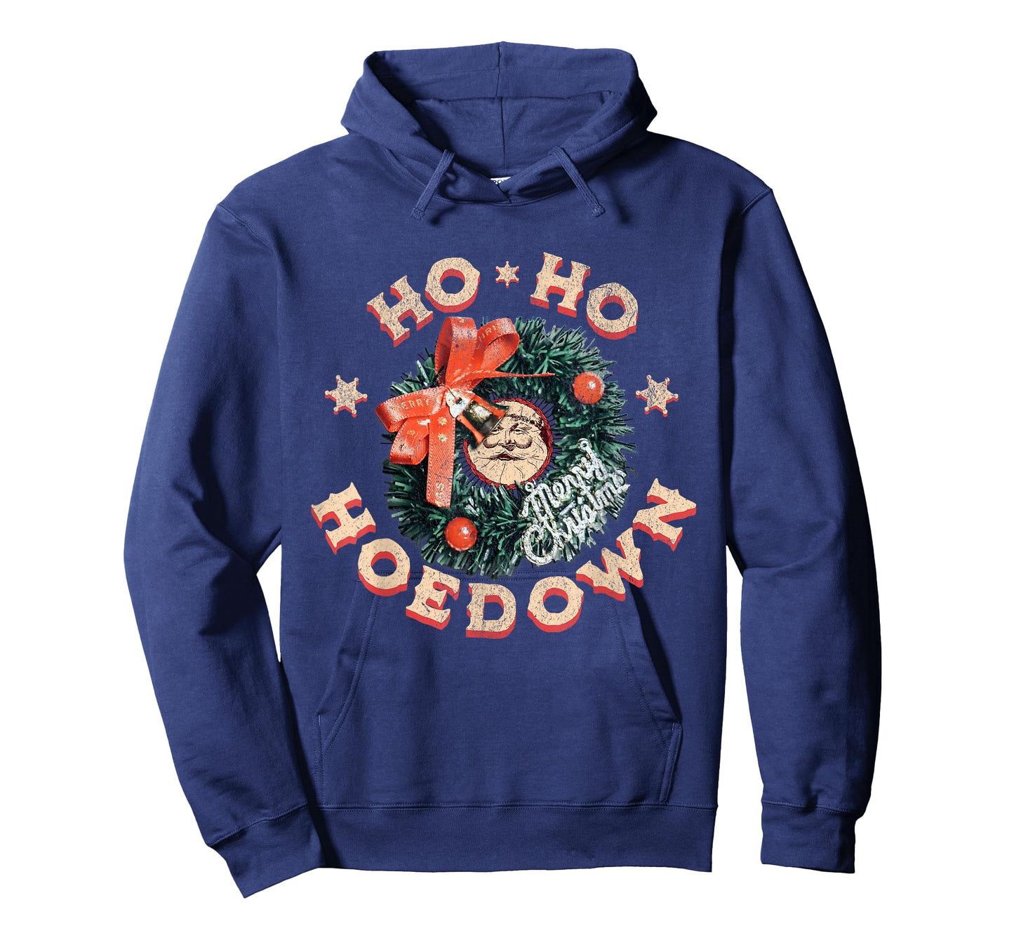 Ho Ho Hoedown Santa Jingle Bells Vintage Western Christmas T-Shirt
