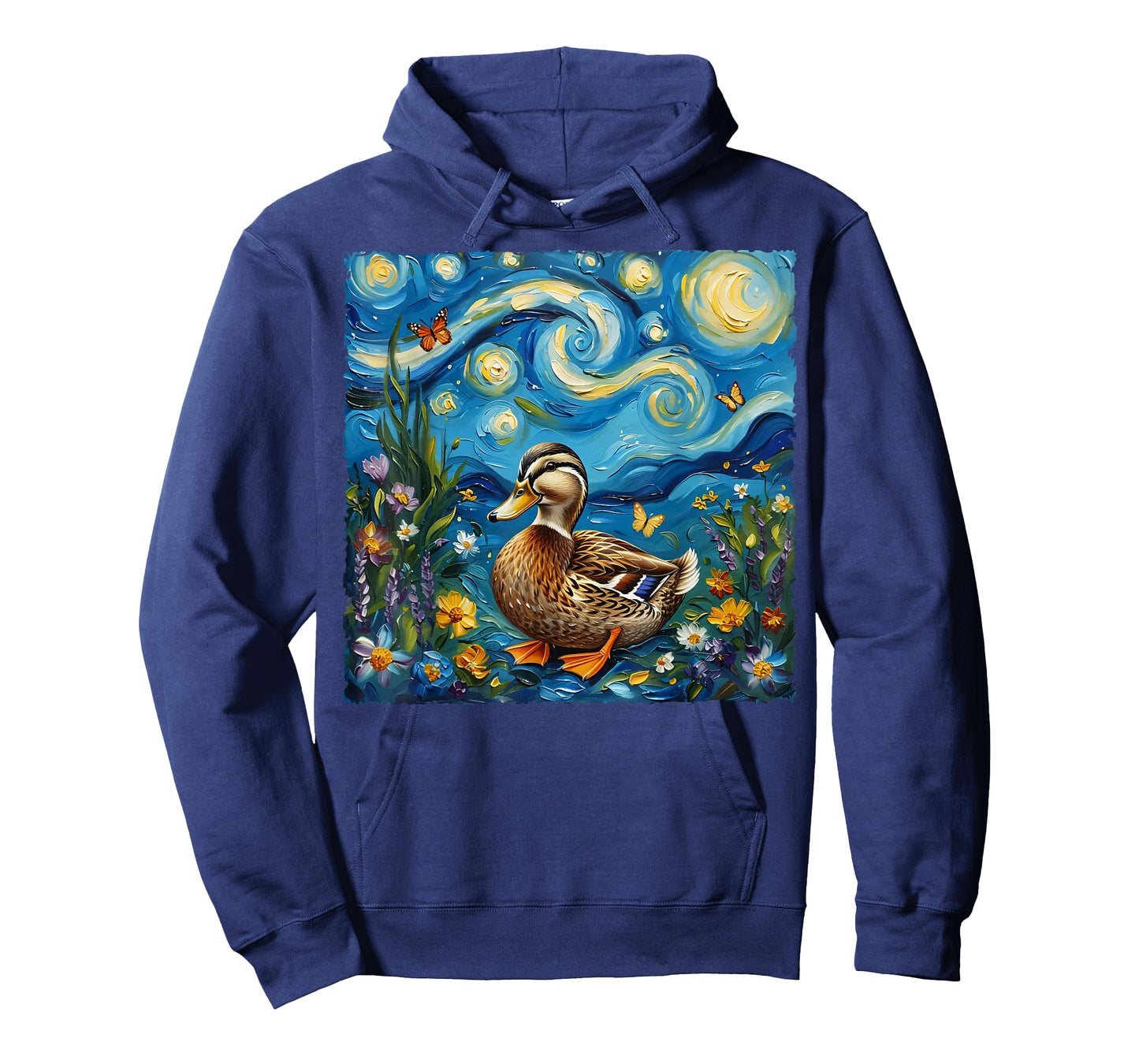 Van Gogh's Starry Night Style Earth Day Duck Wildlife Art T-Shirt