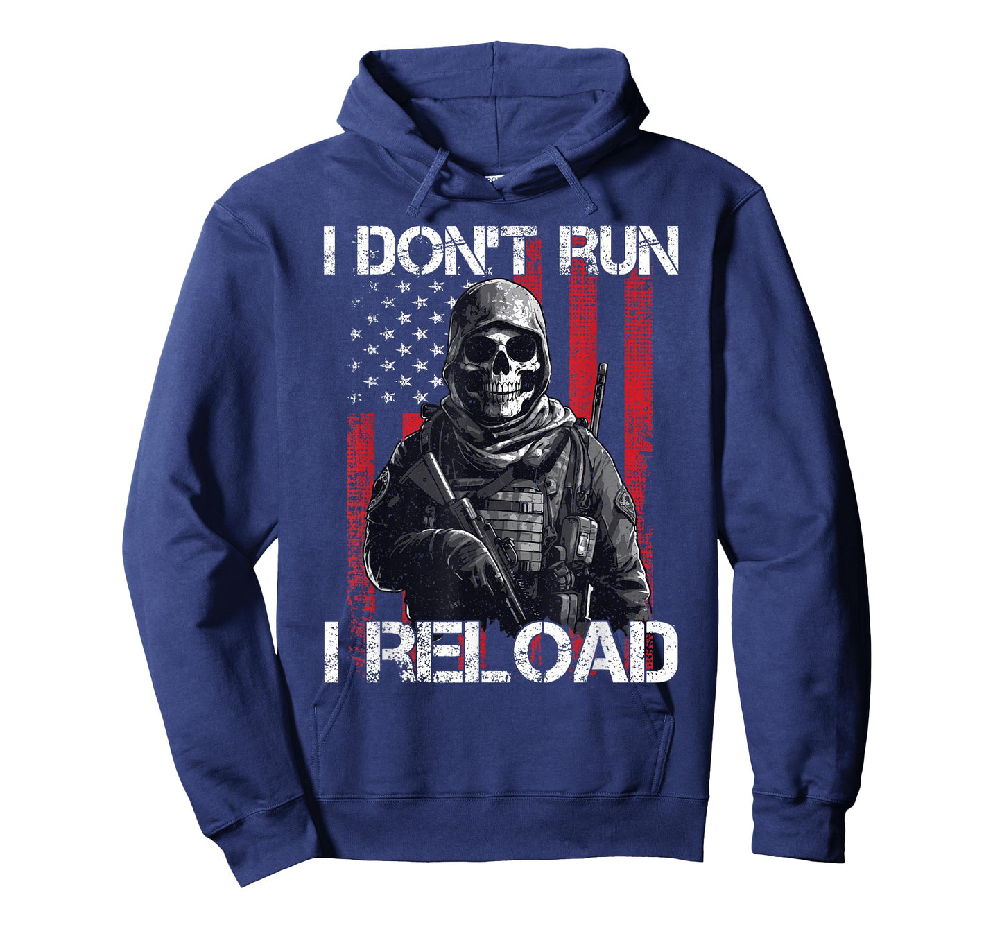 I Don't Run I Reload, US Flag For A Patriotic Gun Lover T-Shirt