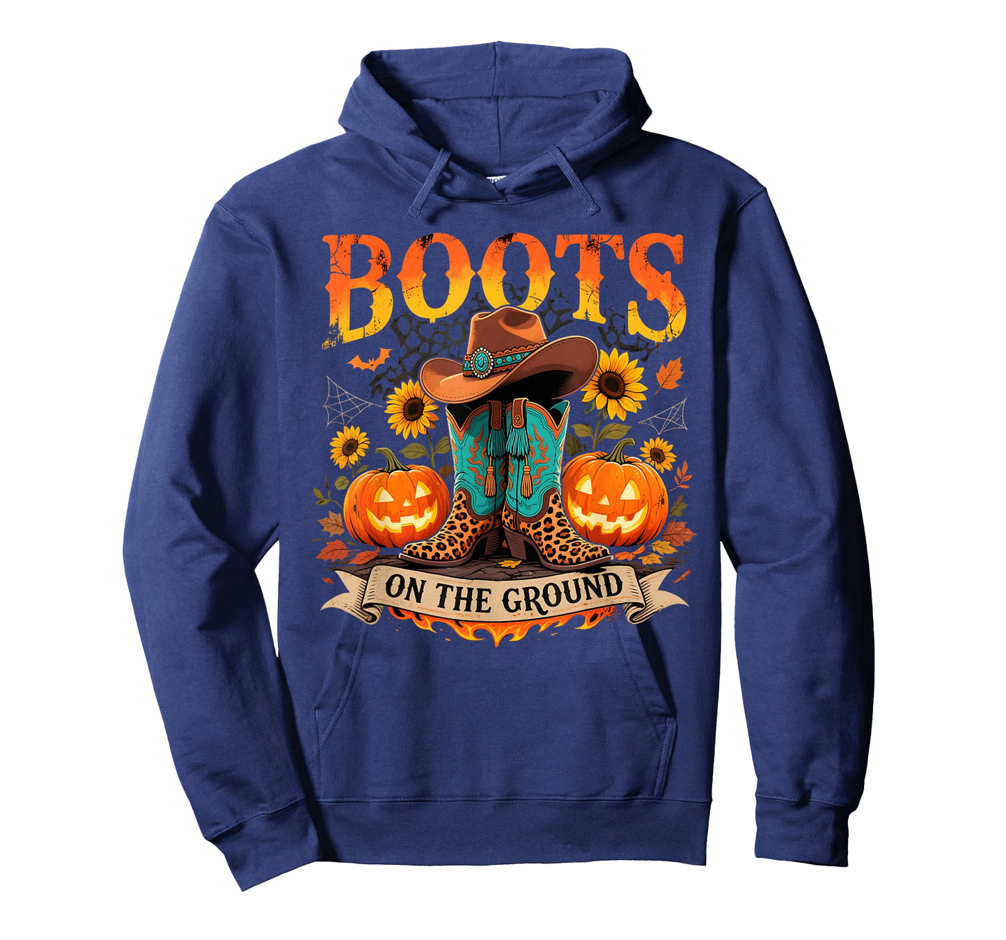 Boots On The Ground Halloween Cowboy Fire Art T-Shirt