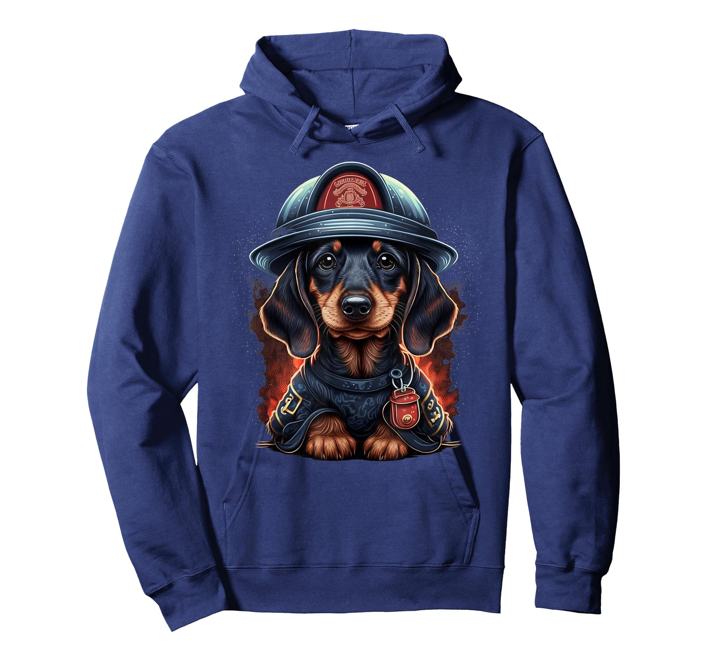 Dachshund Fireman on Firefighter Dachshund T-Shirt