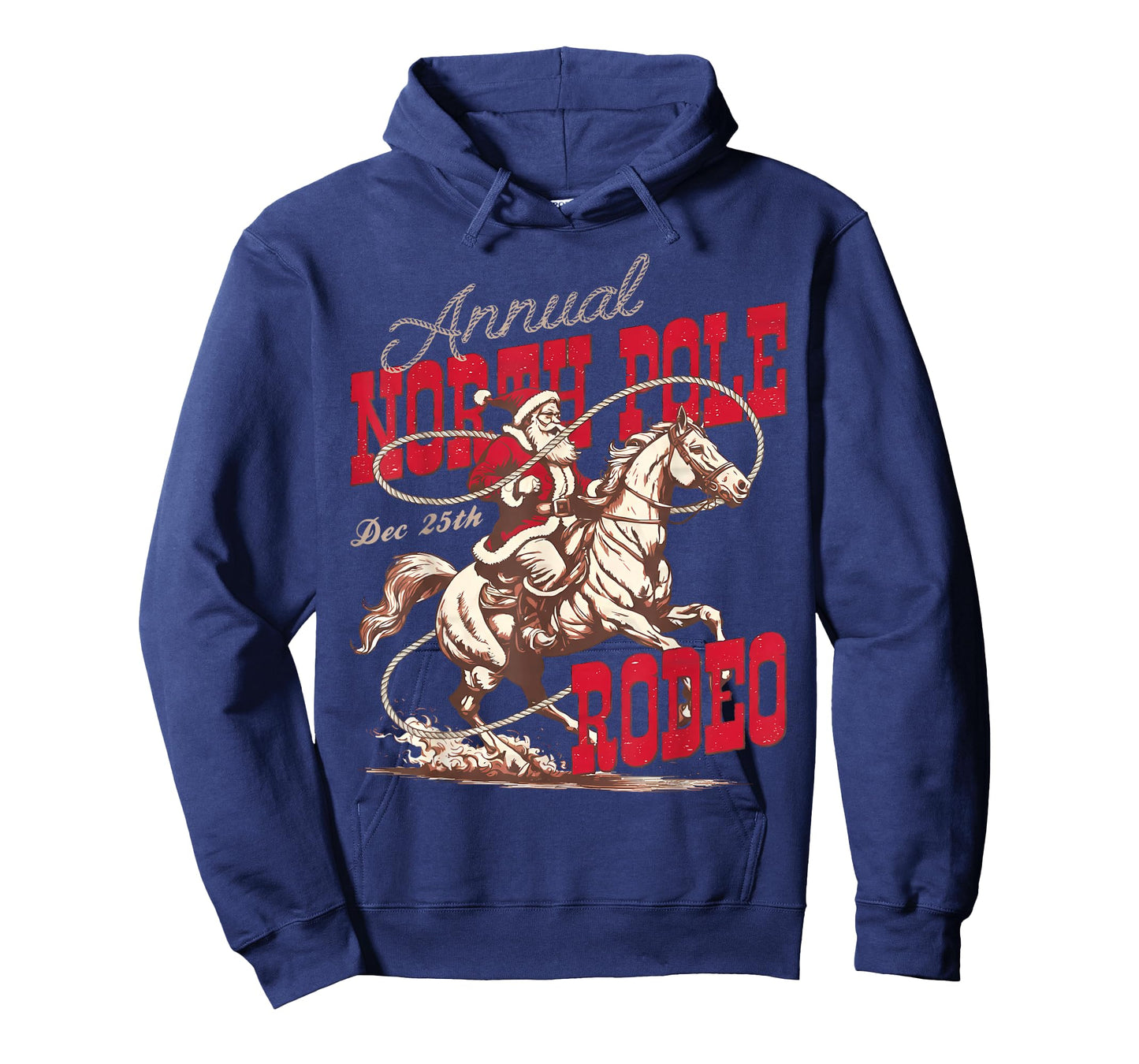 Vintage North Pole Rodeo Cowboy Santa Country Christmas T-Shirt