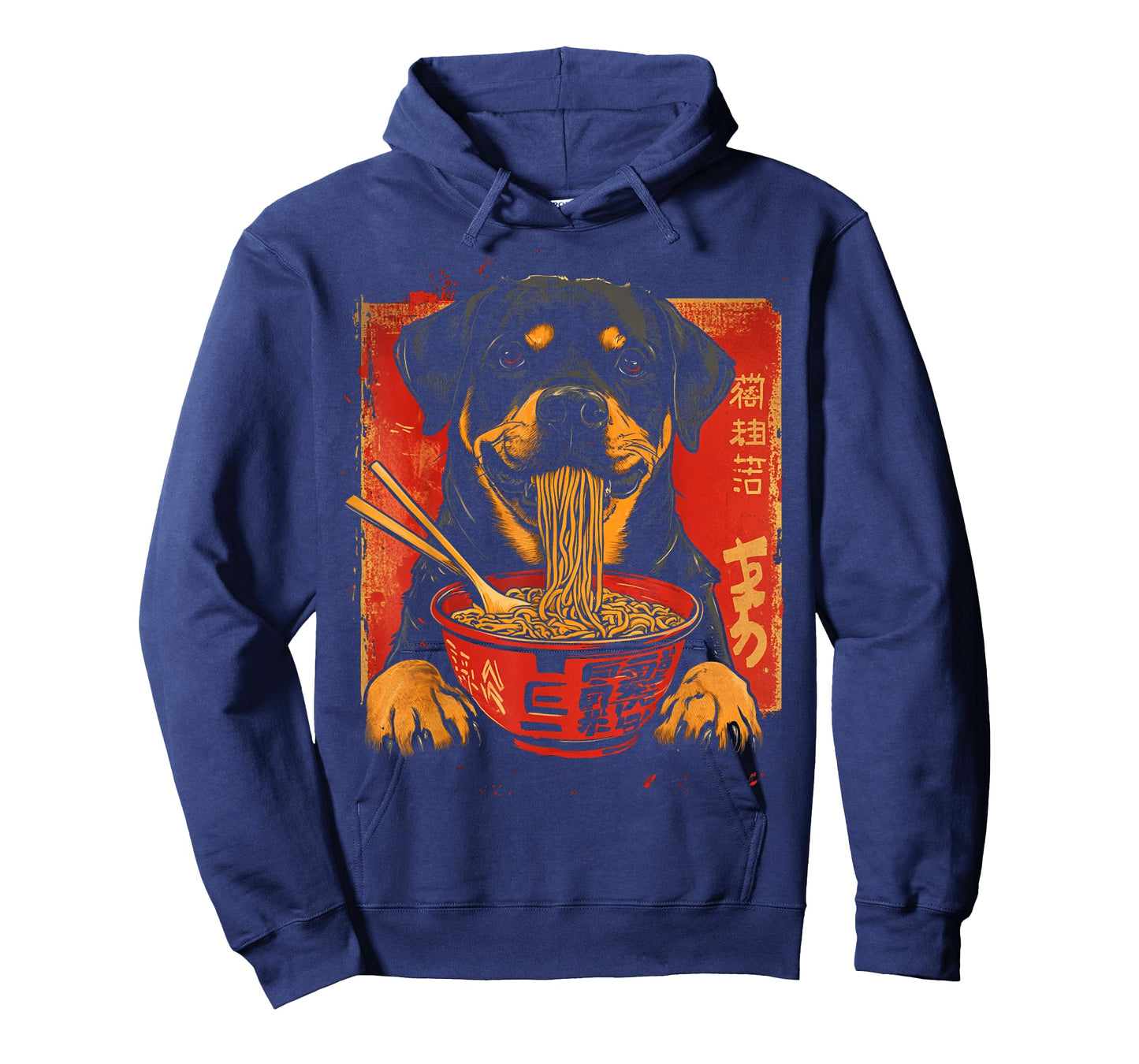 Rottweiler Dog Eating Ramen Noodles T-Shirt