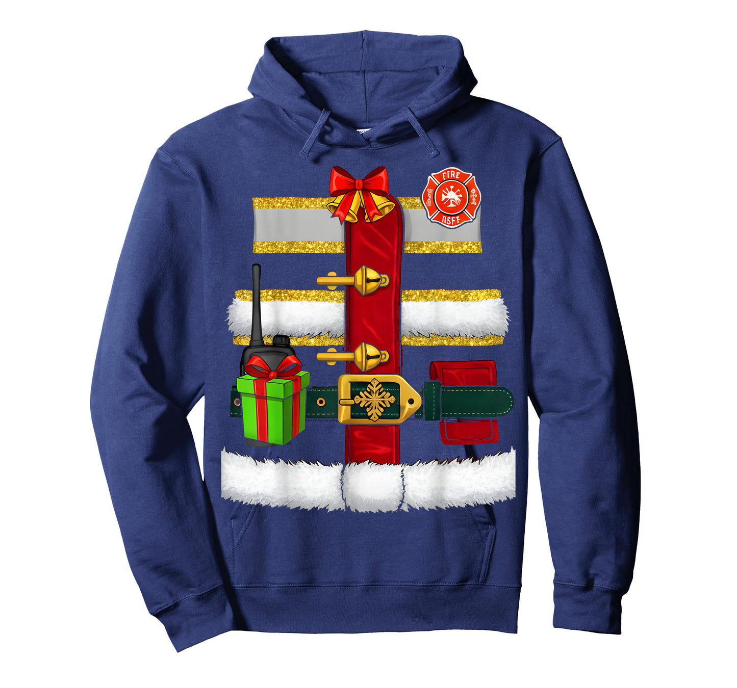 Funny Firefighter Christmas Costume Party T-Shirt