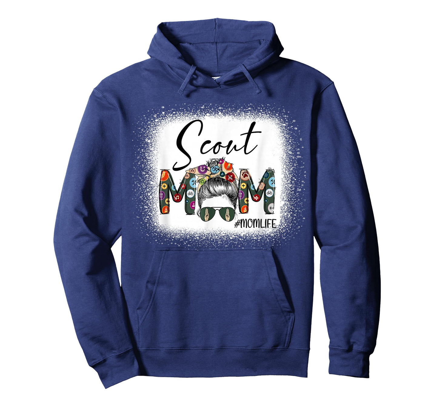 Scouting Scout Mom Life Messy Bun Hair Bleached Mother's Day T-Shirt