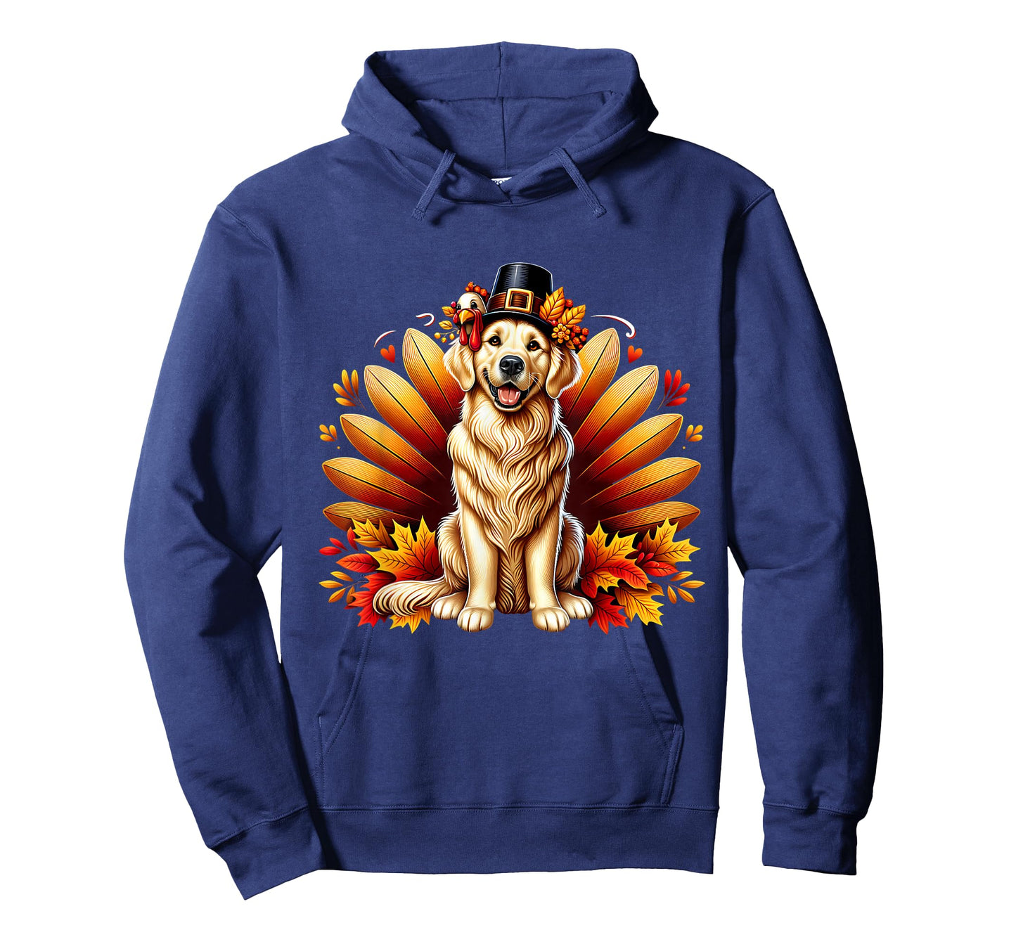 Fall Golden Retriever Thanksgiving Pilgrim Turkey Dog Autumn T-Shirt
