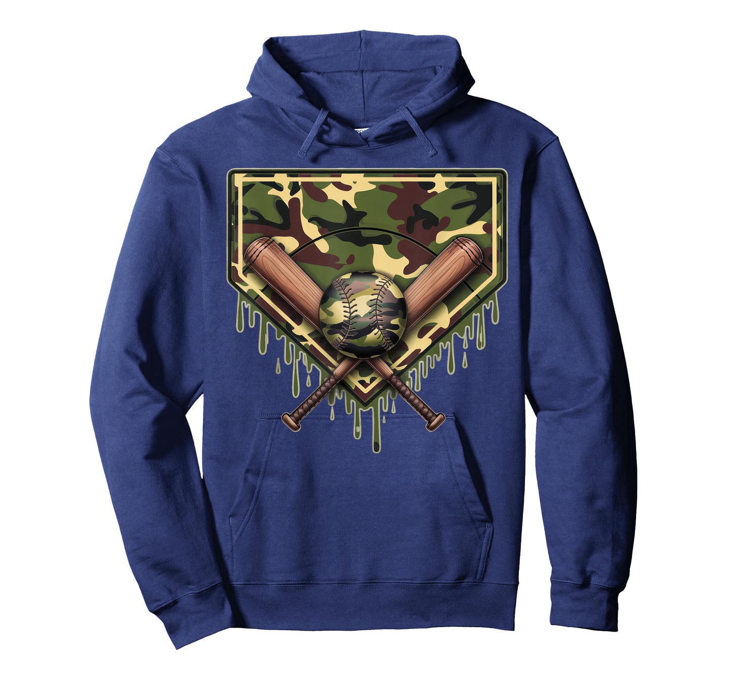 Baseball Home Plate Drip Baseball Ice Cream Camo Matching T-Shirt