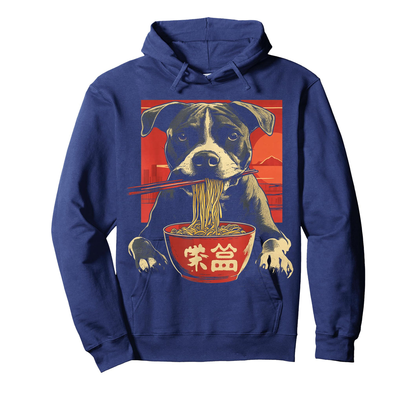 Pitbull Funny Dog Eating Ramen Noodles T-Shirt