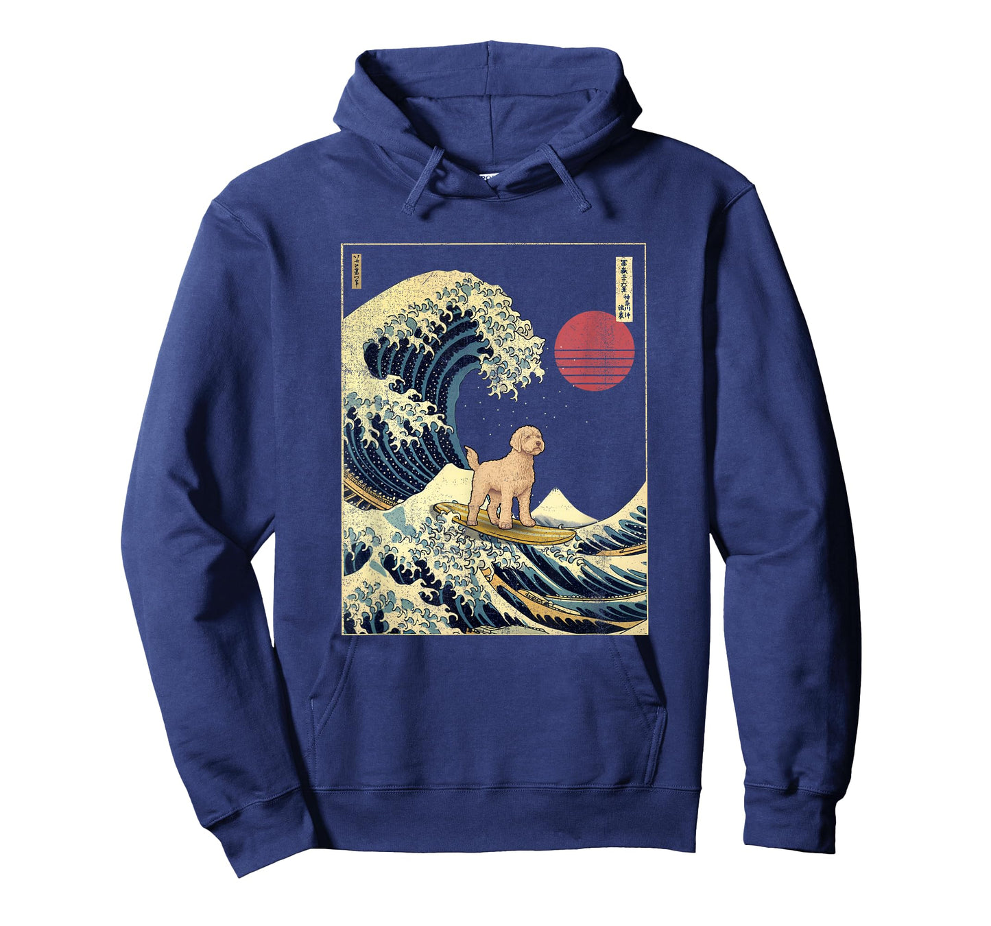 Labradoodle Japanese Kanagawa Wave Funny Surf Dog T-Shirt