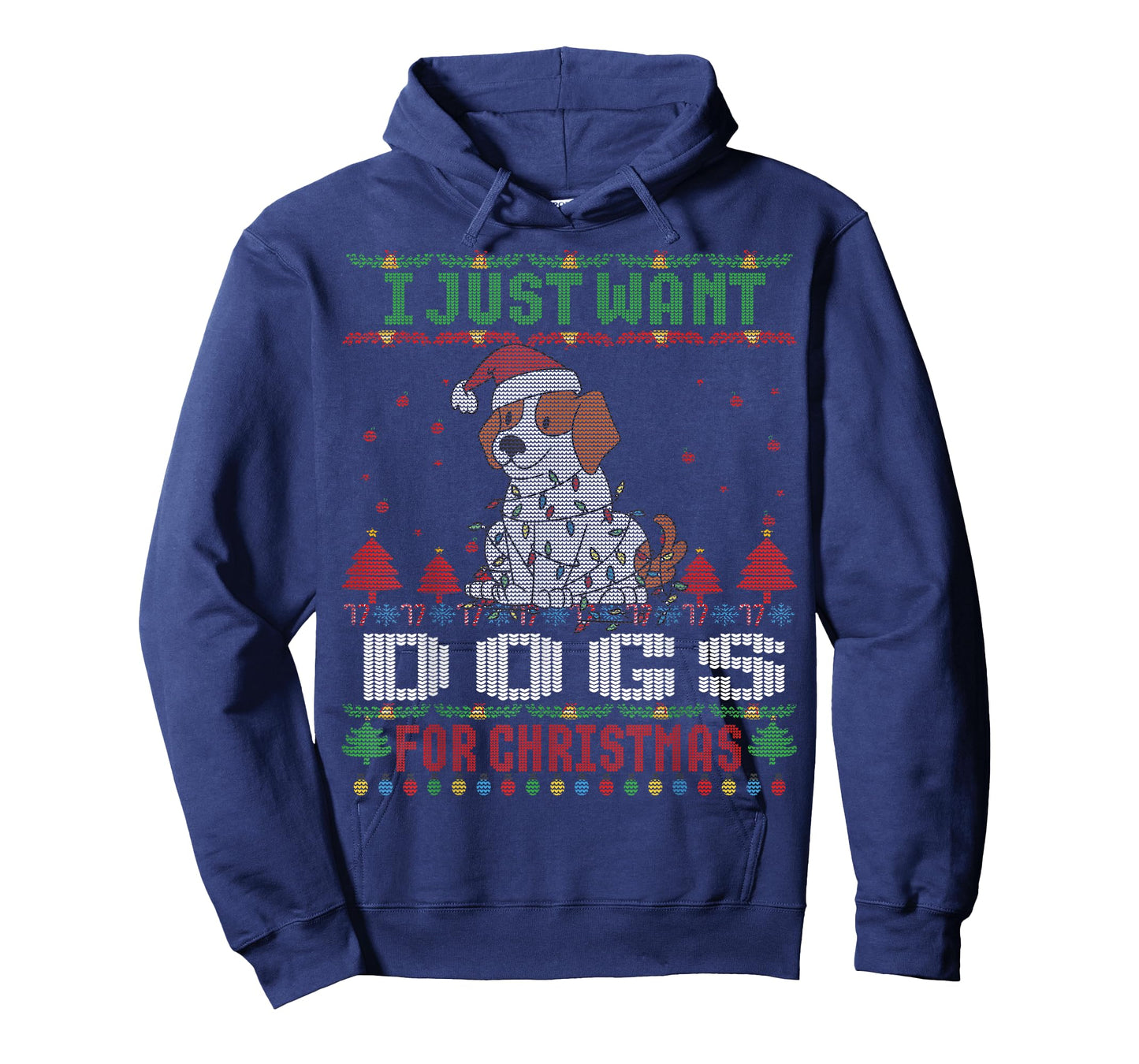 I just Want Dogs for Ugly Christmas Sweater Xmas T-Shirt