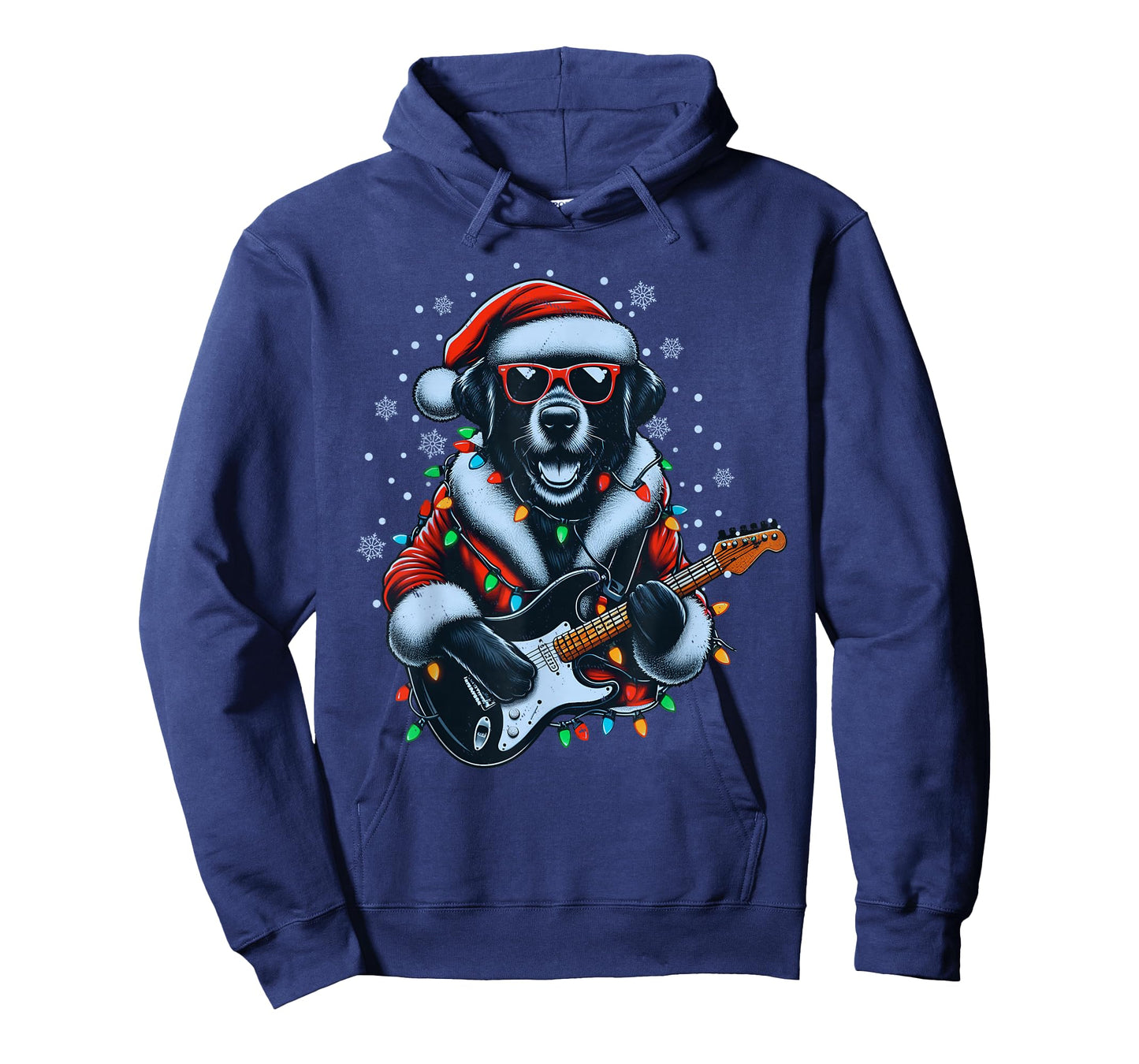 Rock Labrador Retriever Playing Guitar-Funny Christmas Dog T-Shirt