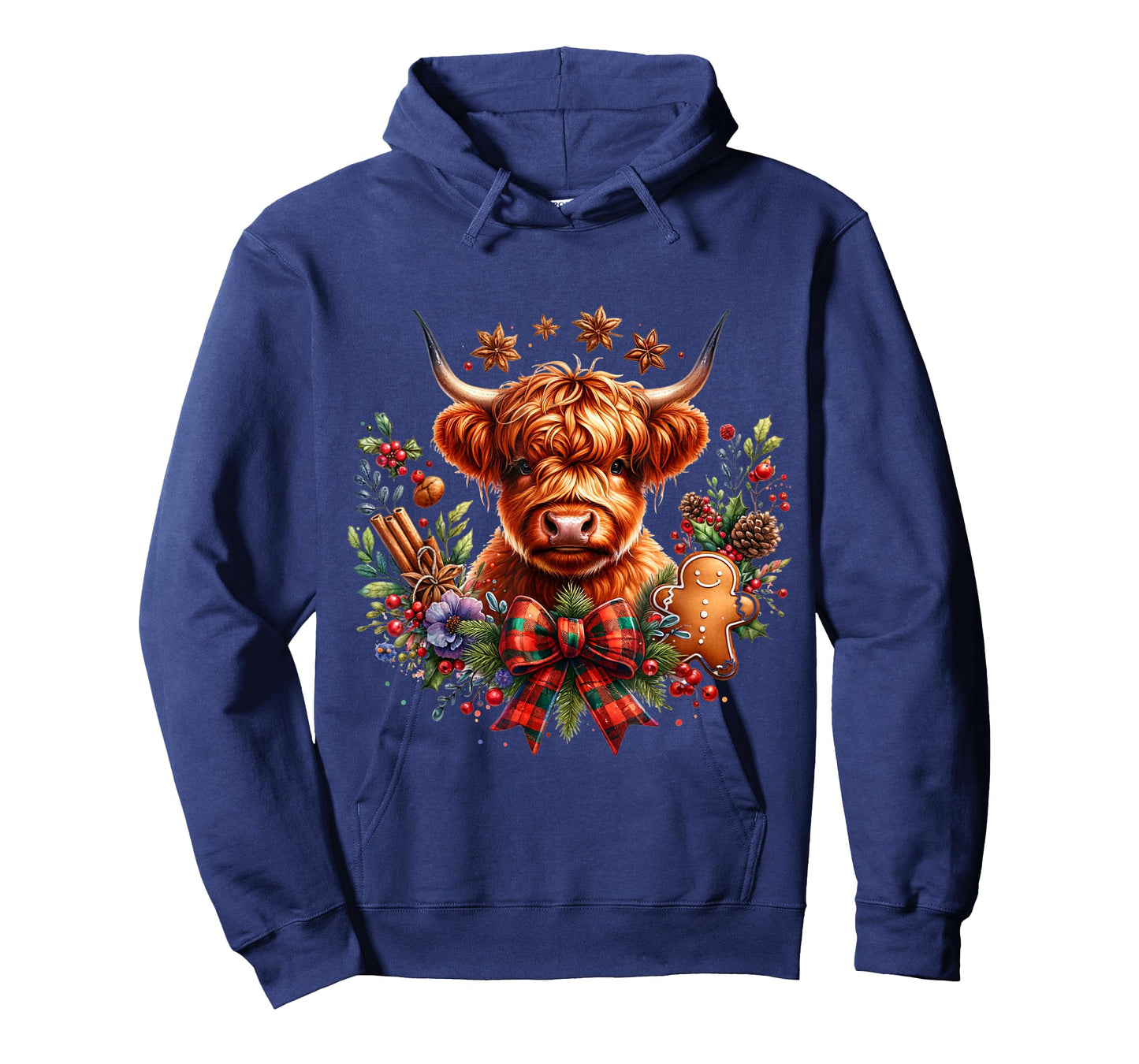 Funny Xmas Merry Moo Cows Cute Highland Cow Christmas Lights T-Shirt