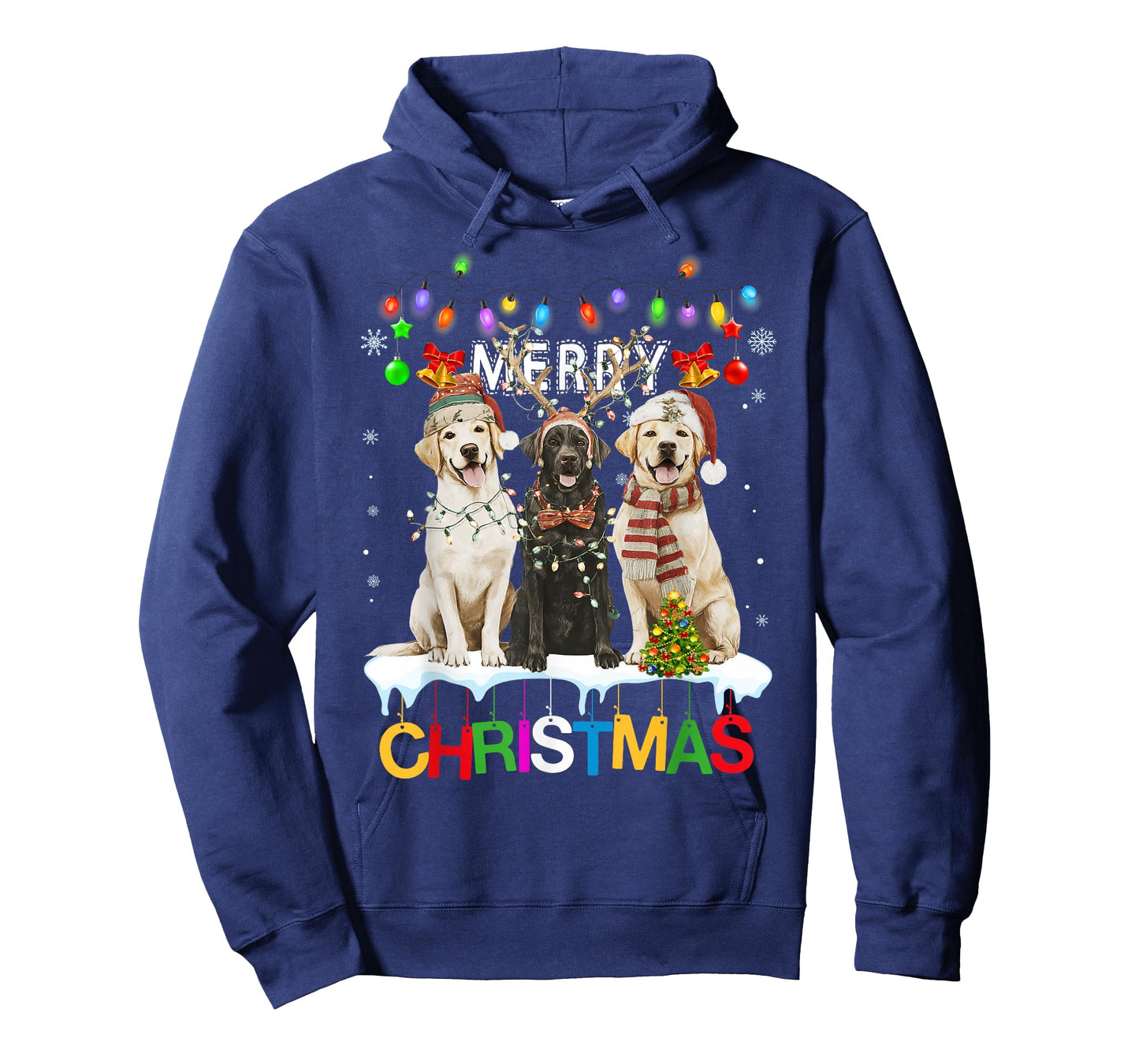 Cute Three Labrador Dogs Christmas for Women Men T-Shirt