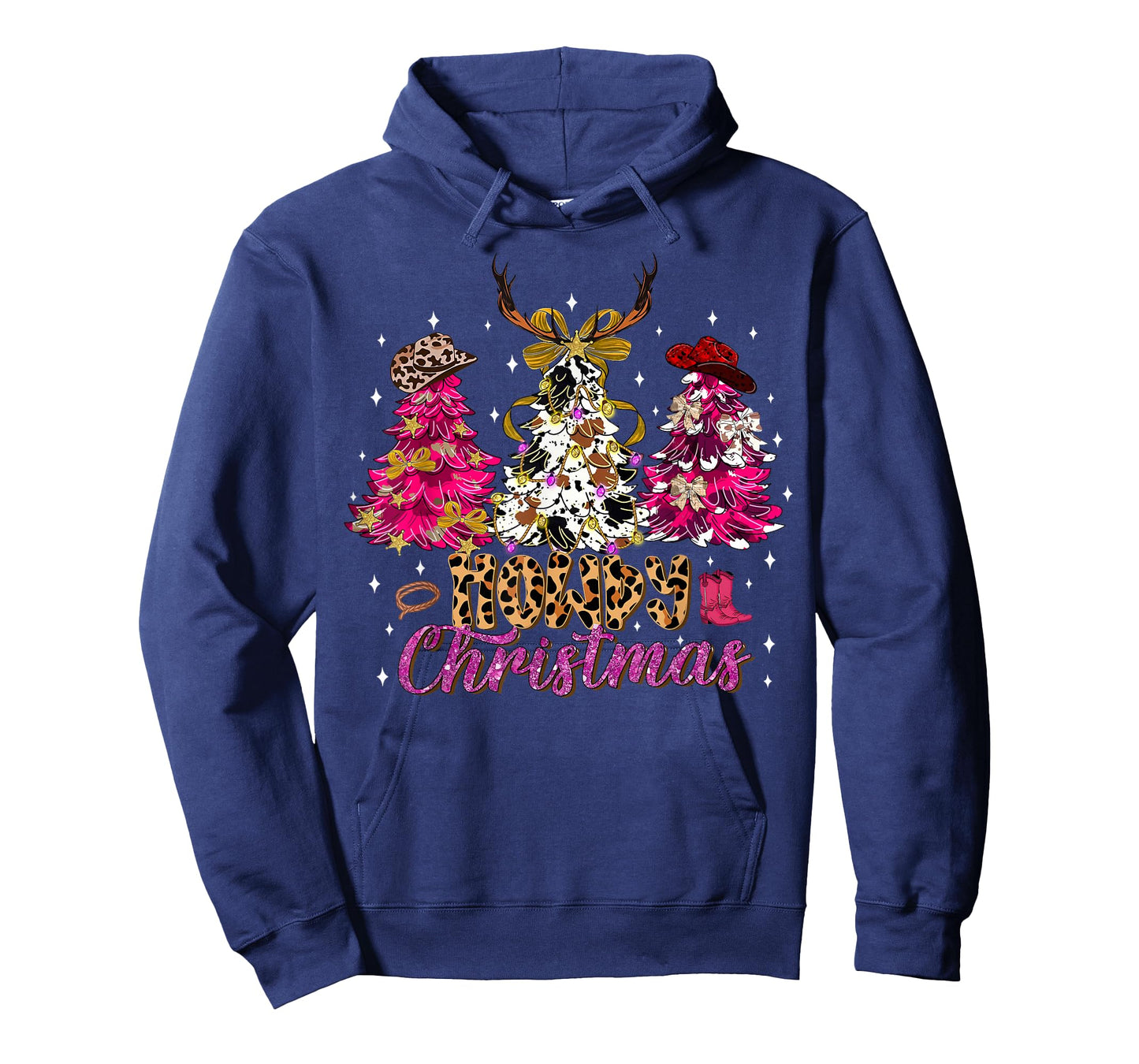 Howdy Christmas Coquette Bow Xmas Trees Cowboy Western Funny T-Shirt