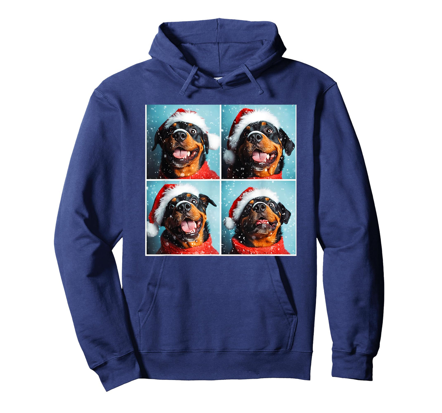 Rottweiler With Santa Hat Snowy Christmas Rottie T-Shirt