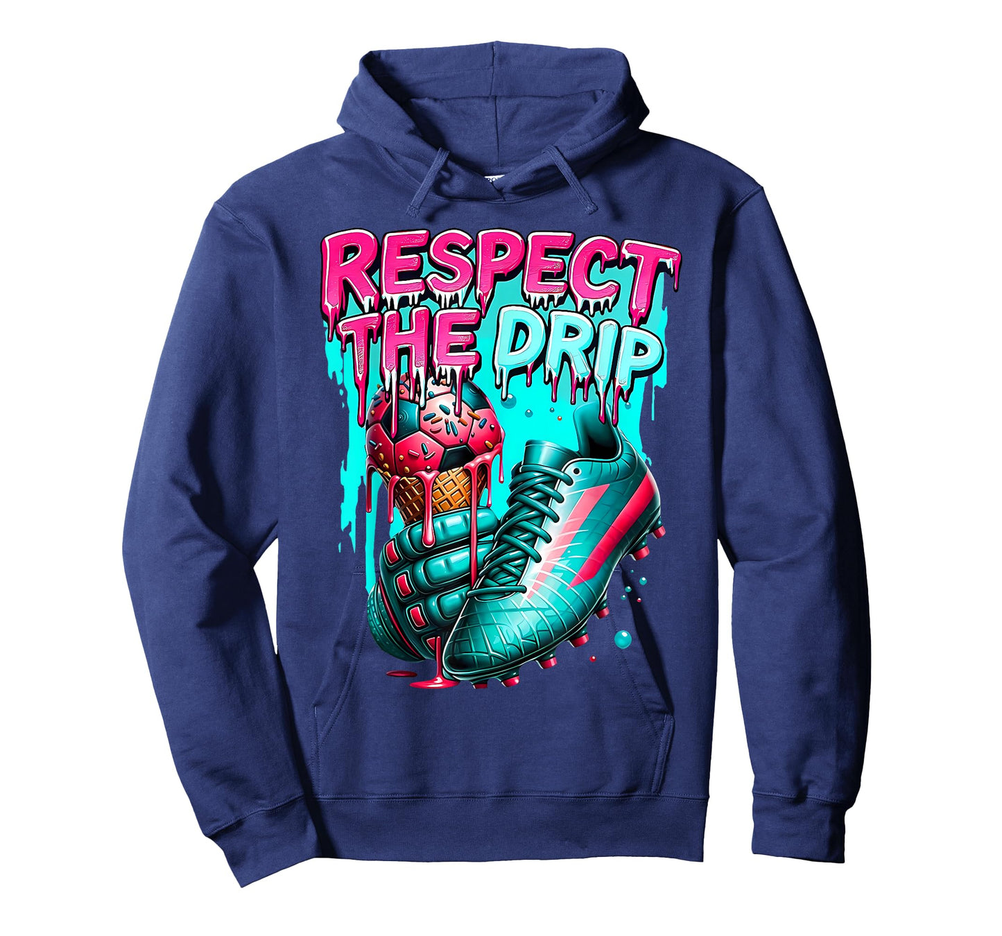 Respect The Drip Soccer Ice Cream Drip with Sprinkles T-Shirt