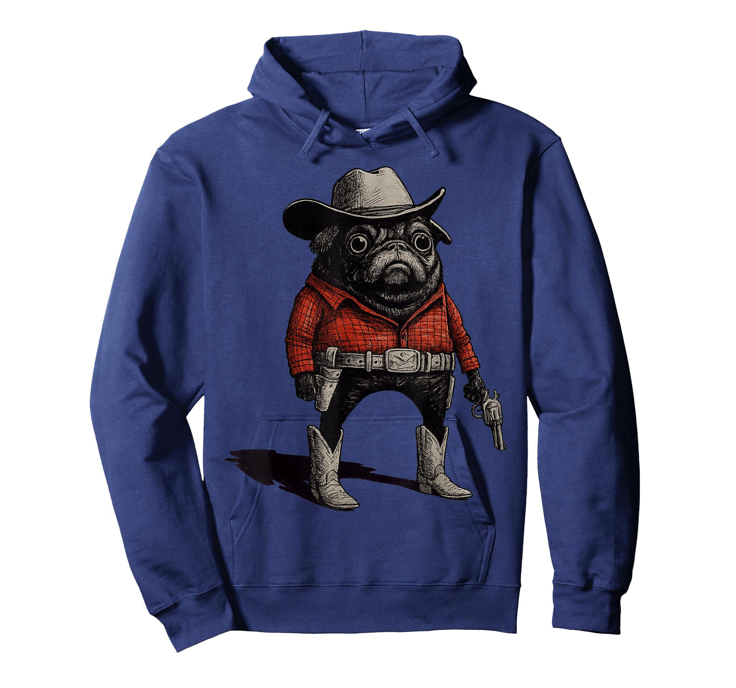 Cowboy Pug Dog Funny Western Outfit Red Pug Cowboy Meme T-Shirt