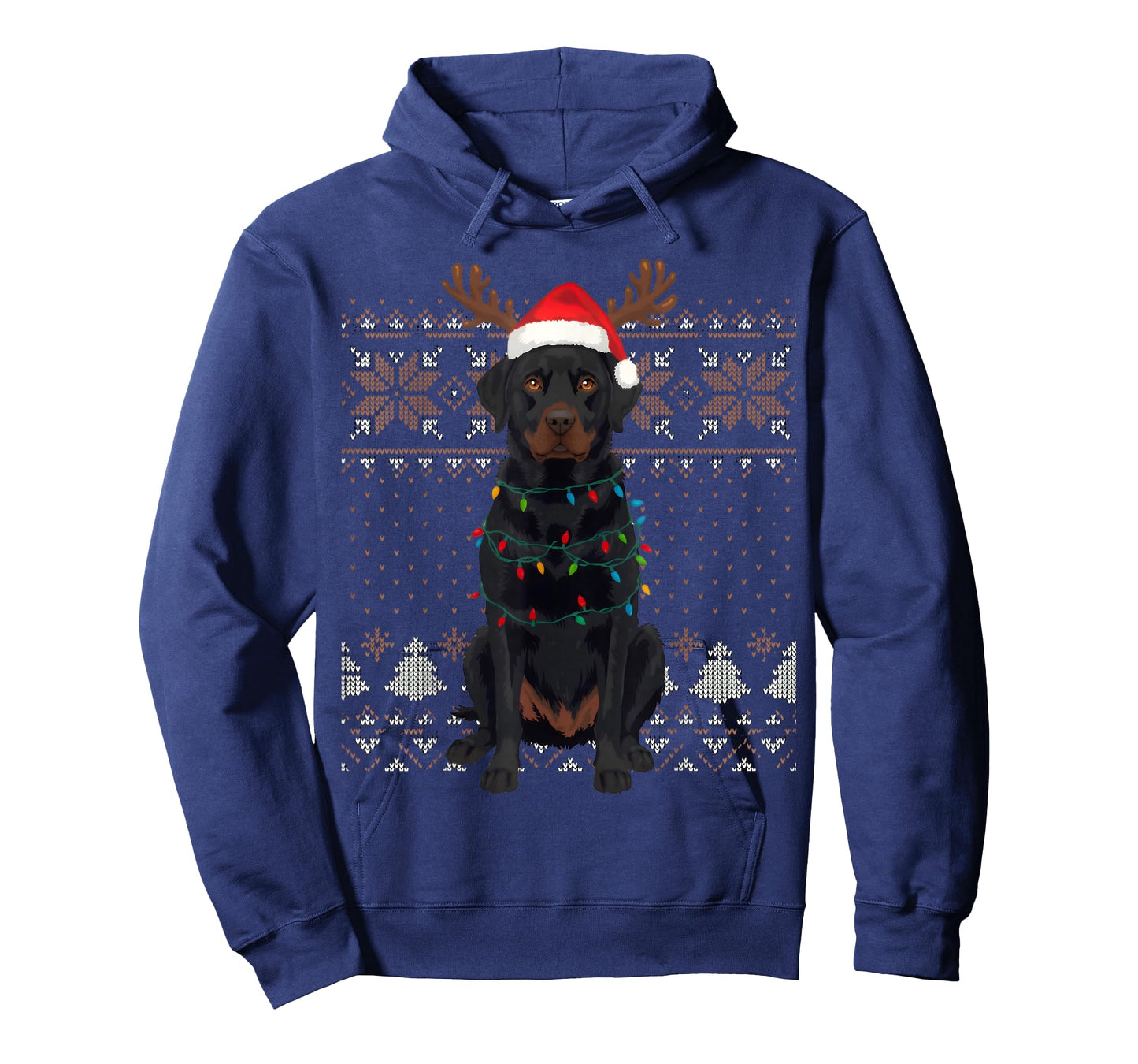 Christmas Dog with Hat and Lights - Funny Holiday Labrador T-Shirt