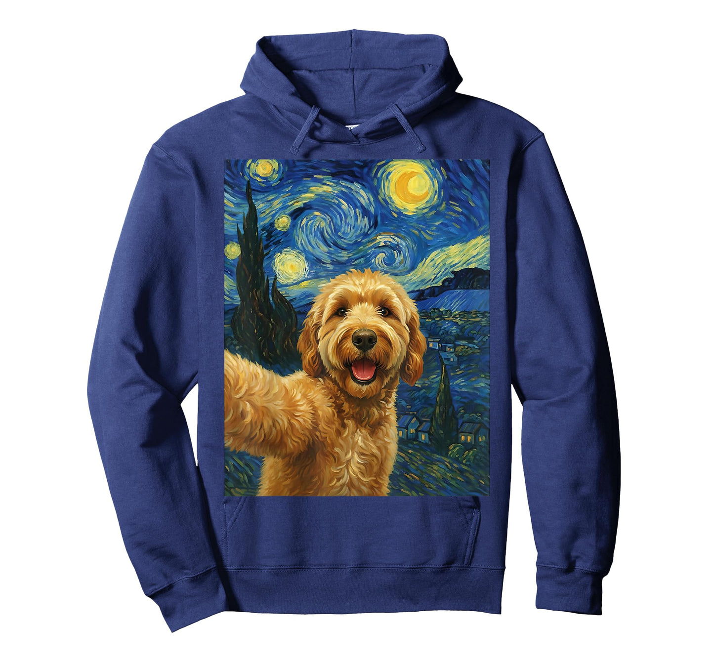 Golden Doodle Starry Night Van Gogh Dog Selfie Canine Doodle T-Shirt